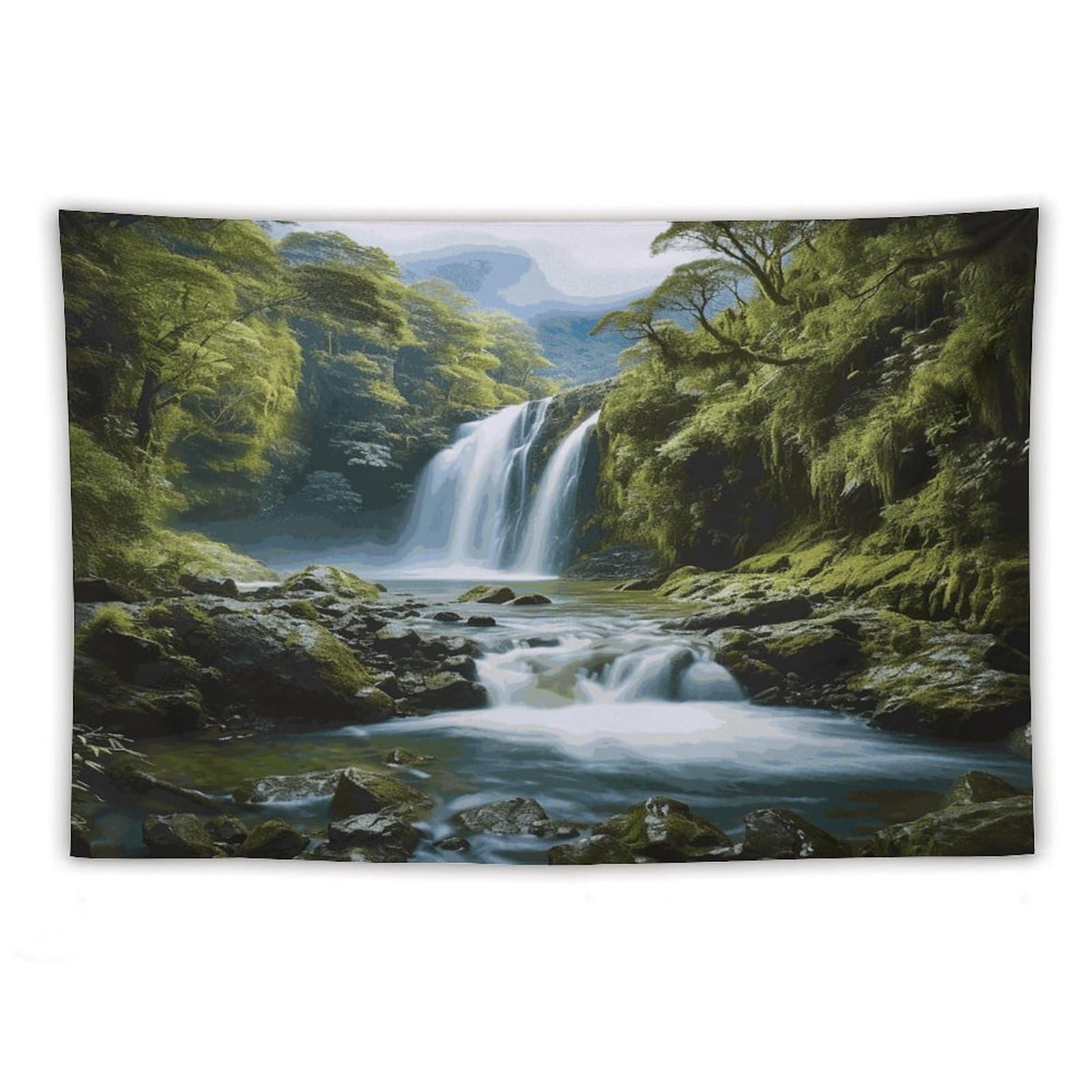 LDGSUPH Waterfall Landscape Painting Tapestry Wall Hanging Decor Anti-fading Aesthetic Wall Tapestries Fashion Wall Blanket Decor Modern Wall Art Tapestry for Bedroom Home Decor 60"x90"