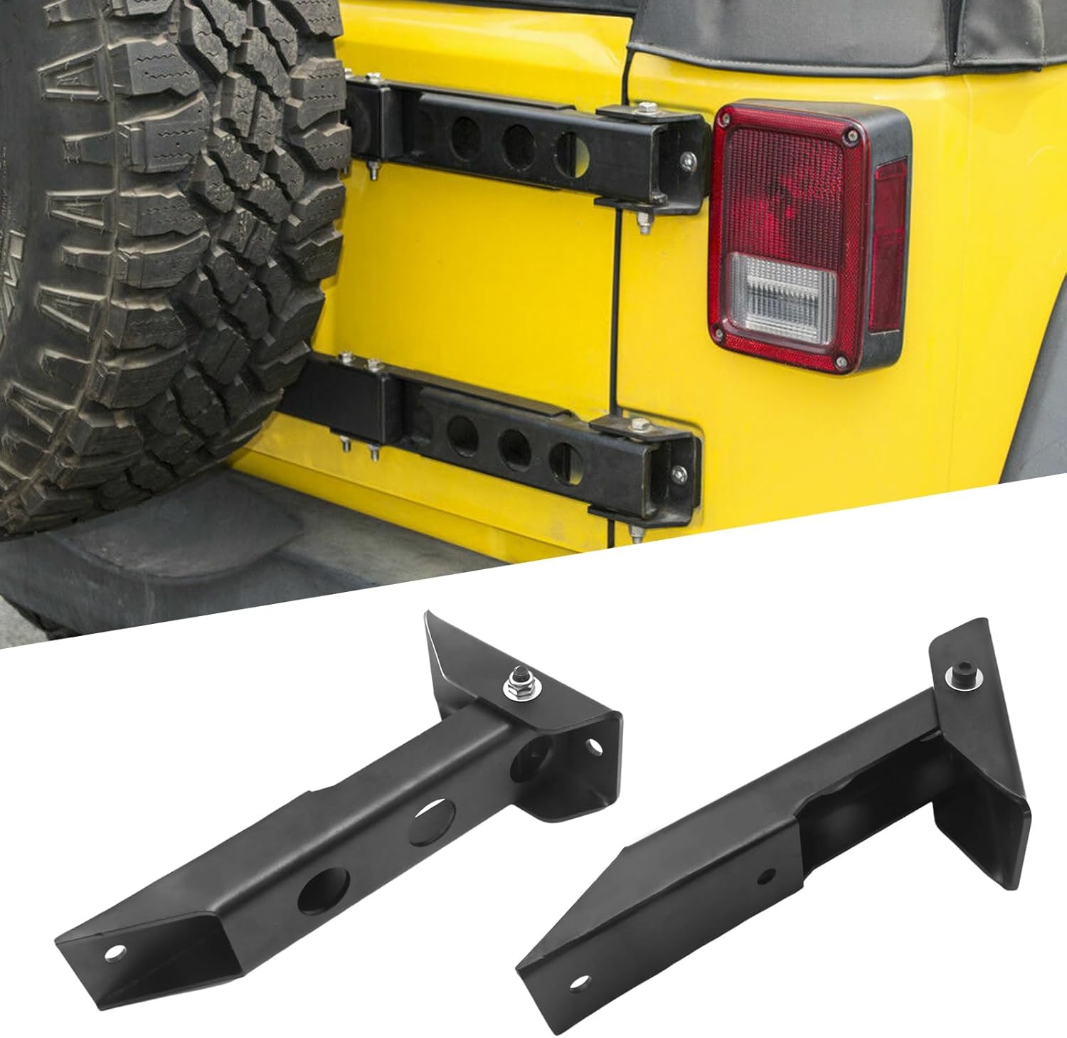 Tailgate Hinge Set, Rear Trail Door Hinge Set Replacement for Jeep TJ Wrangler 1997-2006
