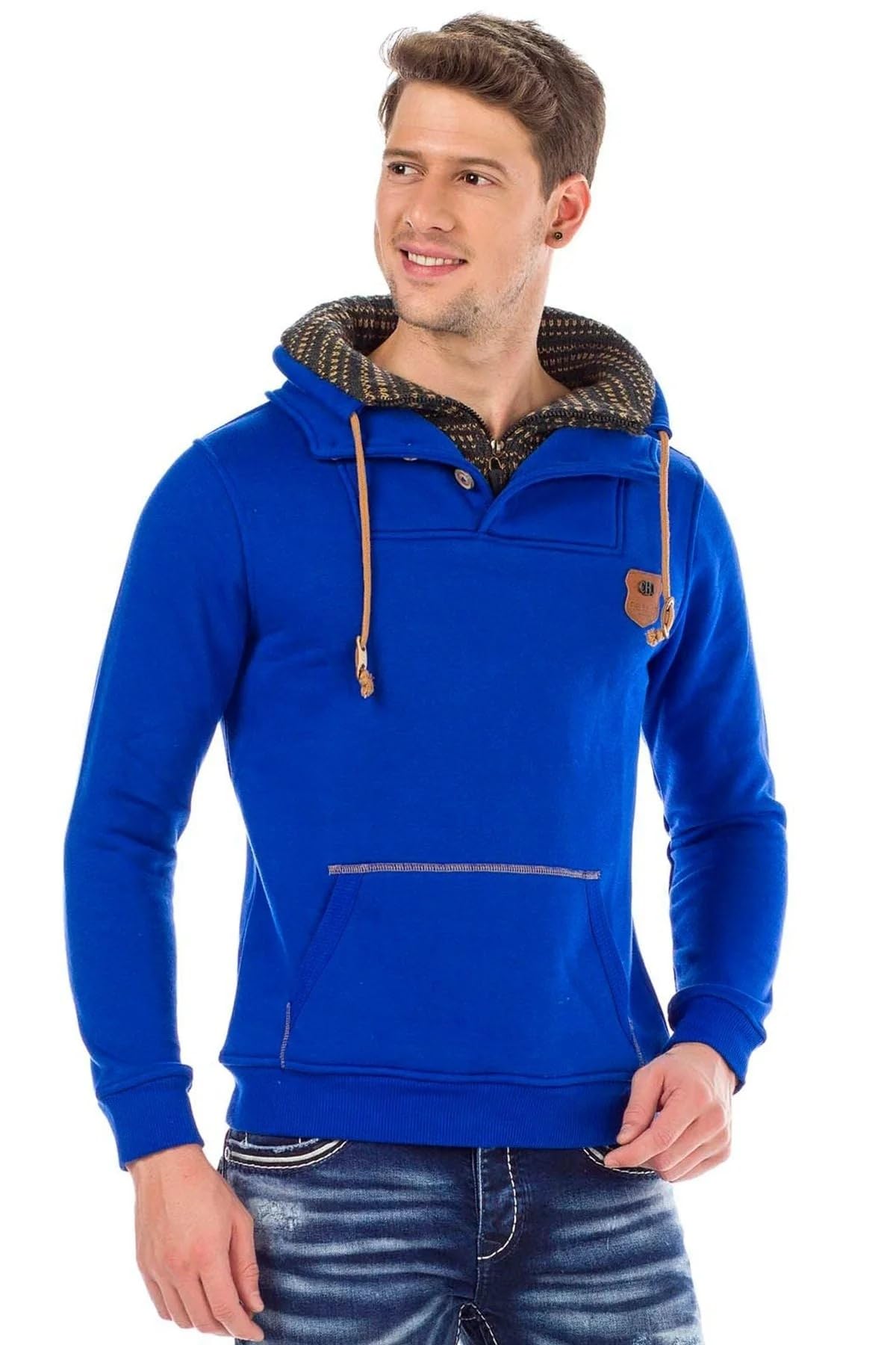 Cipo & Baxx Sudadera con capucha para hombre, manga larga, diseño estampado
