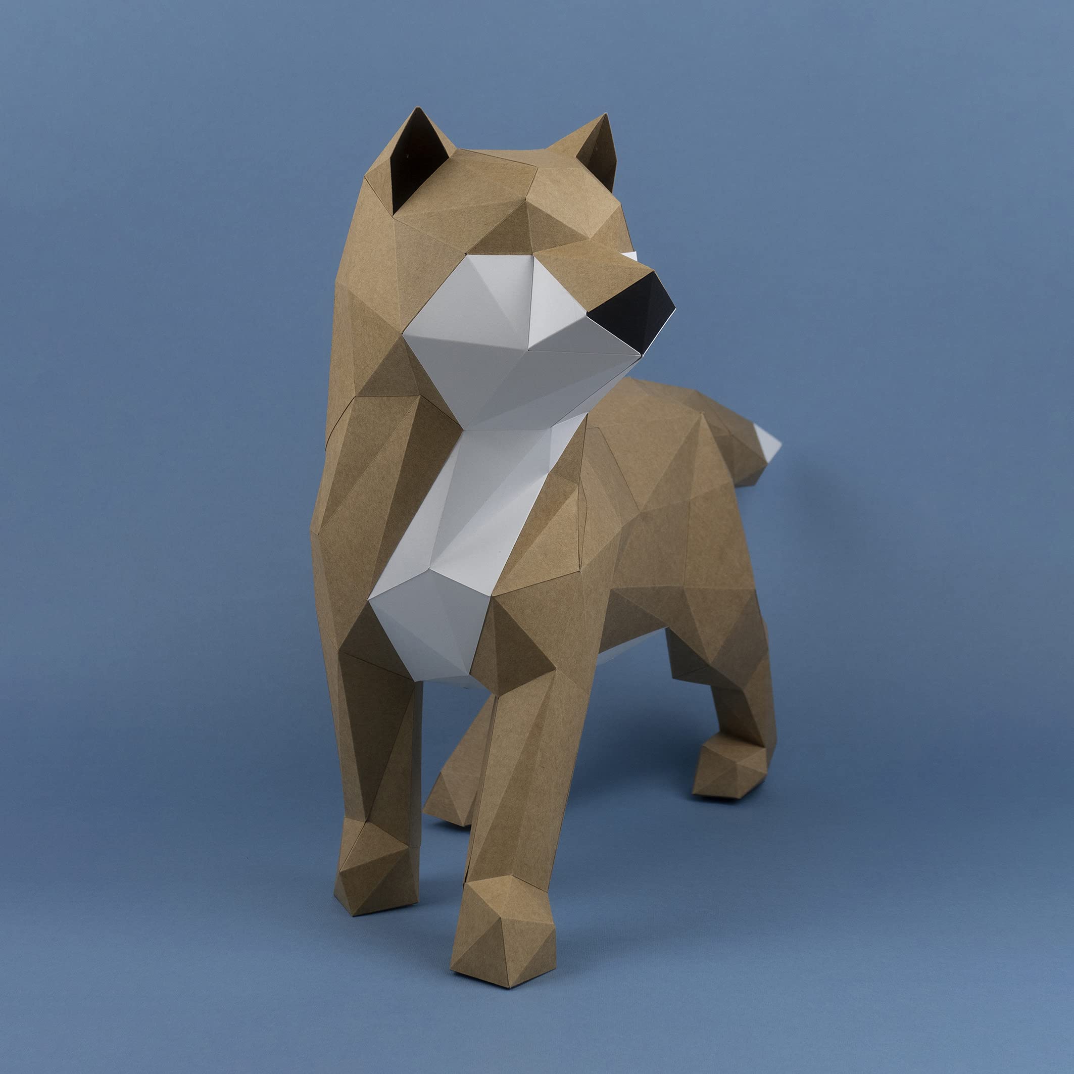 Yona DIY Shiba INU Red Papercraft kit, Abstract Low Poly Animal DIY kits, Home decor, kids crafts kits, Gift, origami 3D, paper trophy,3D Puzzle, Paper sculpture, Papercraft set for adults, No. 4