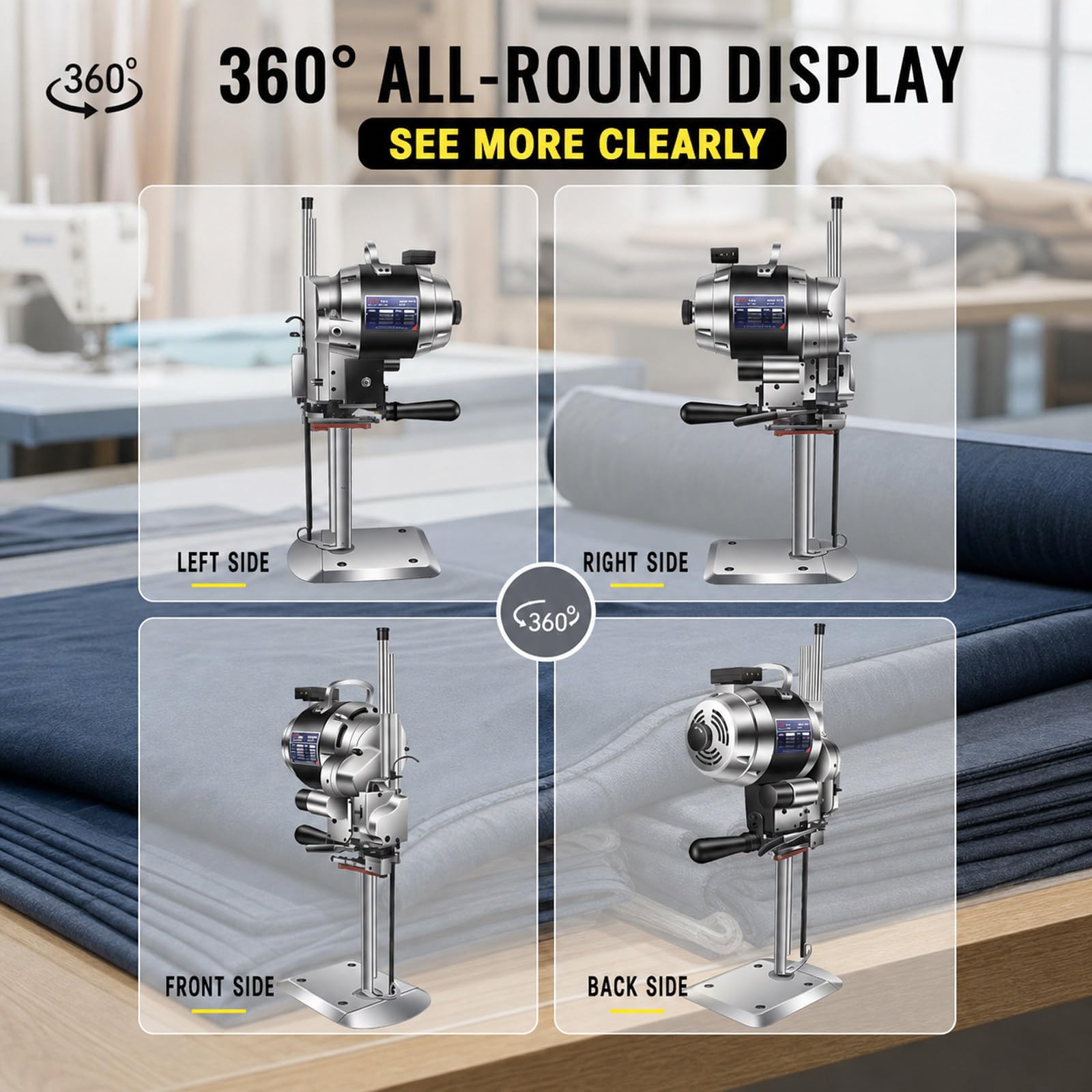 Machine De Découpe De Tissu, coupeuse de Tissu Verticale à Lame Droite, 6-inch