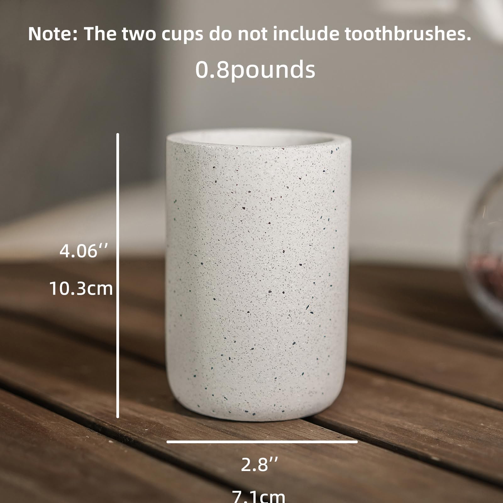 2PCS Concrete Bathroom Tumbler Cup Set,Toothbrush Holder,Hotel mouthwash Cups Made of Cement Material with a Sense of Design
