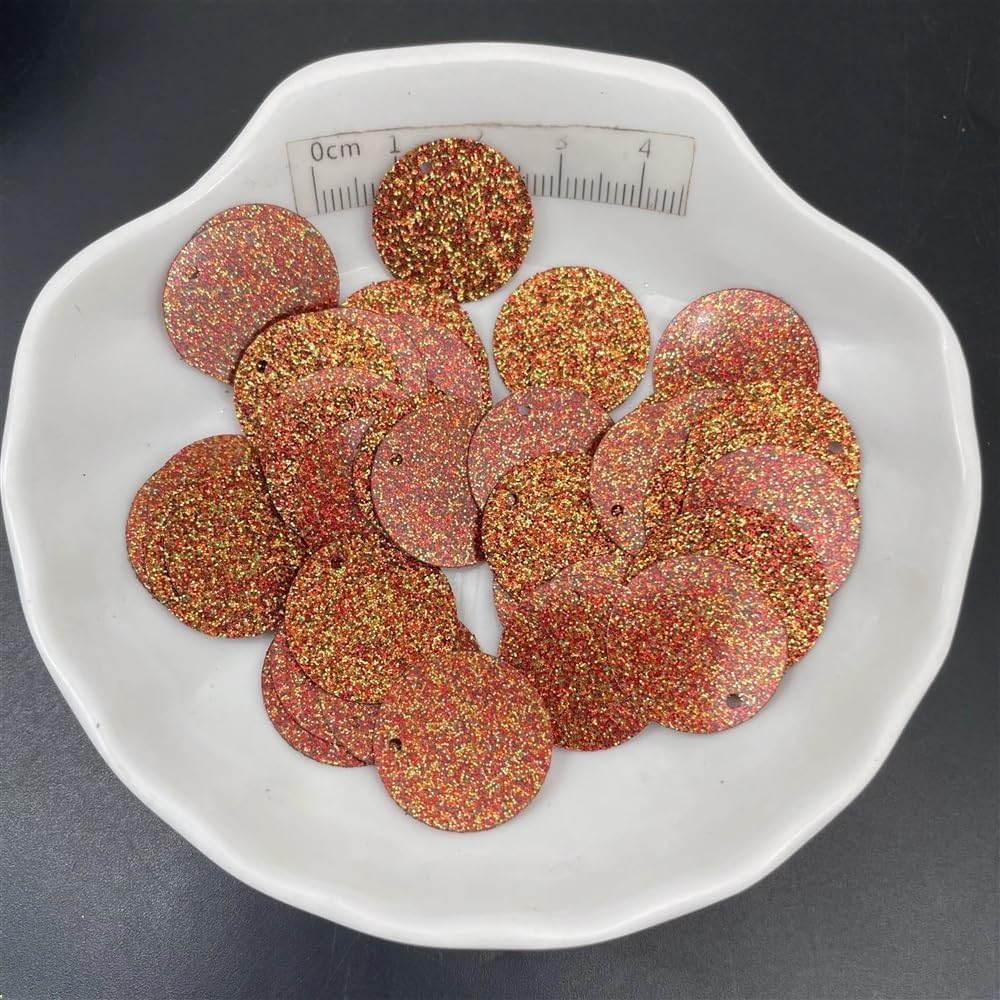 20mm Sequin Flat Round Loose Sequins Sewing Suitable for Wedding Decoration Craft Scrapbook DIY Accessories(Coffee,150g)