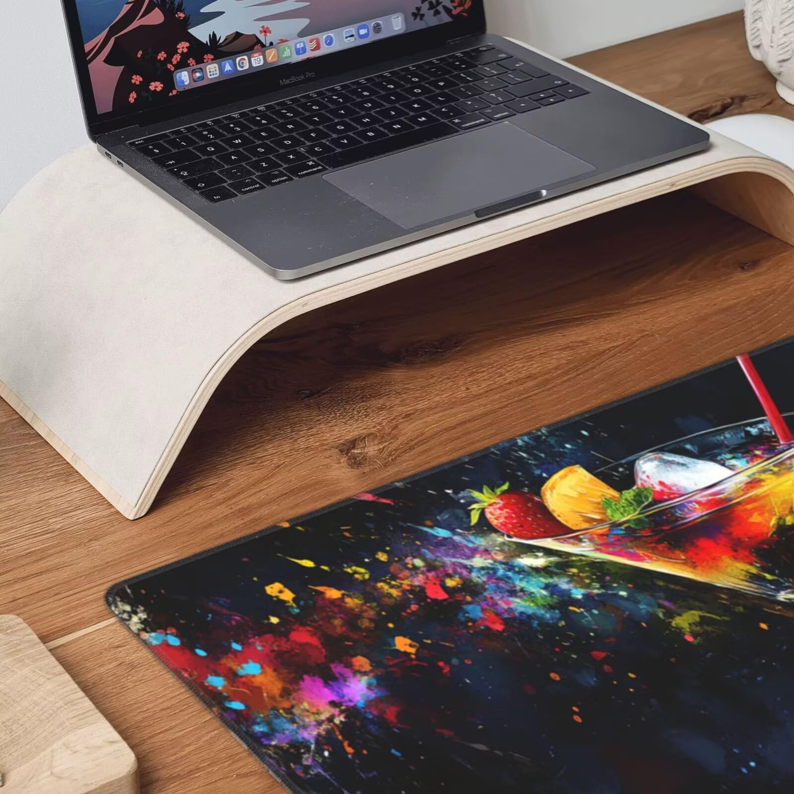 Kolorowa podkładka pod mysz XXL owocowa mata na biurko 1600 x 800 x 3 mm zmywalna podkładka do gier na laptopa, z antypoślizgową gumową podstawą do gier, PC, pracowników biurowych Y1369