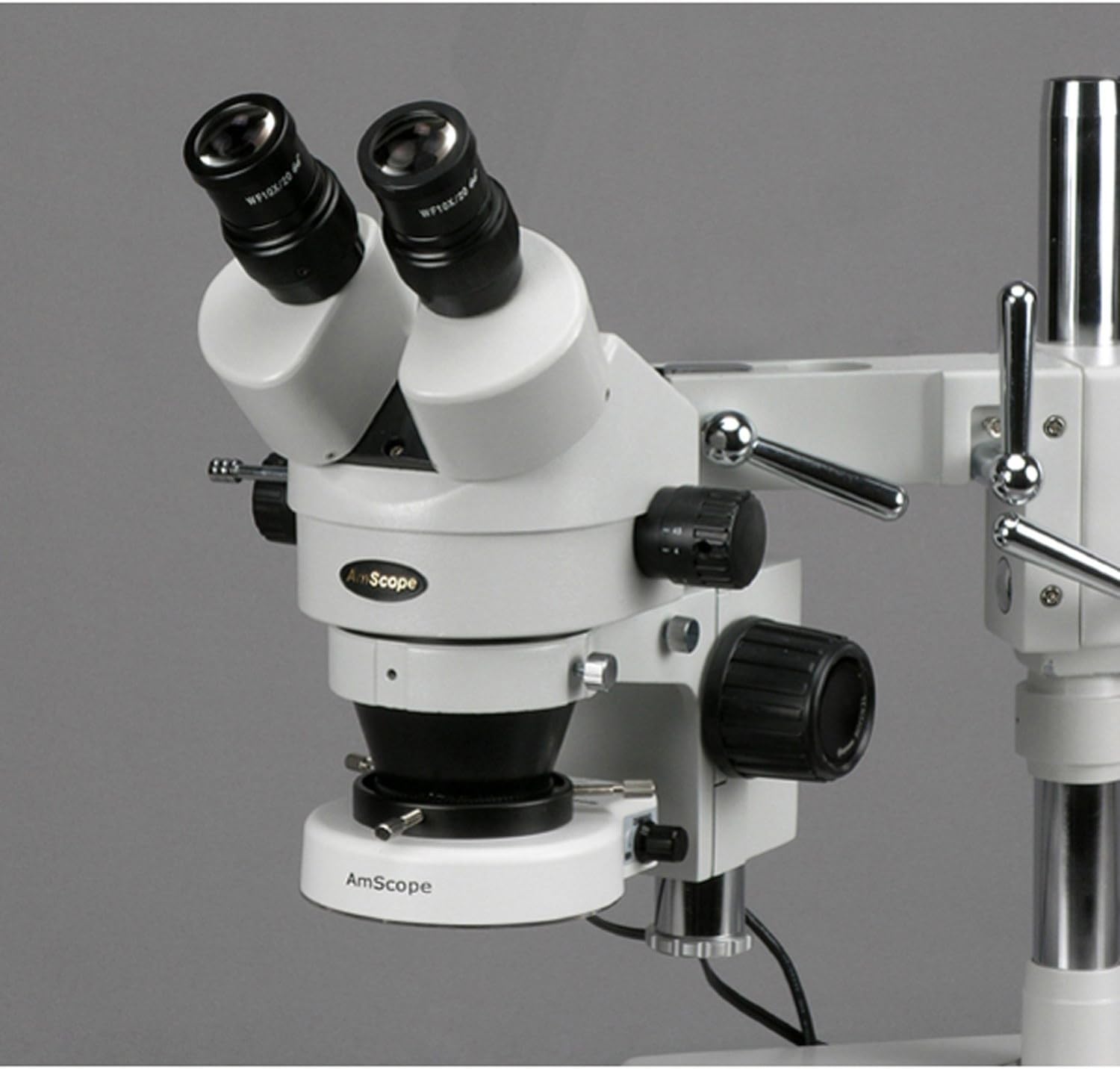 Holiday Deals 🛒 AmScope SM-4BZ-80S Professional Binocular Stereo Zoom Microscope, WH10x Eyepieces, 3.5X-90X Magnification, 0.7X-4.5X Zoom Objective, 80-Bulb LED Ring Light, Double-Arm Boom Stand, 90V-265V, Includes 0.5x and 2.0x Barlow Lenses