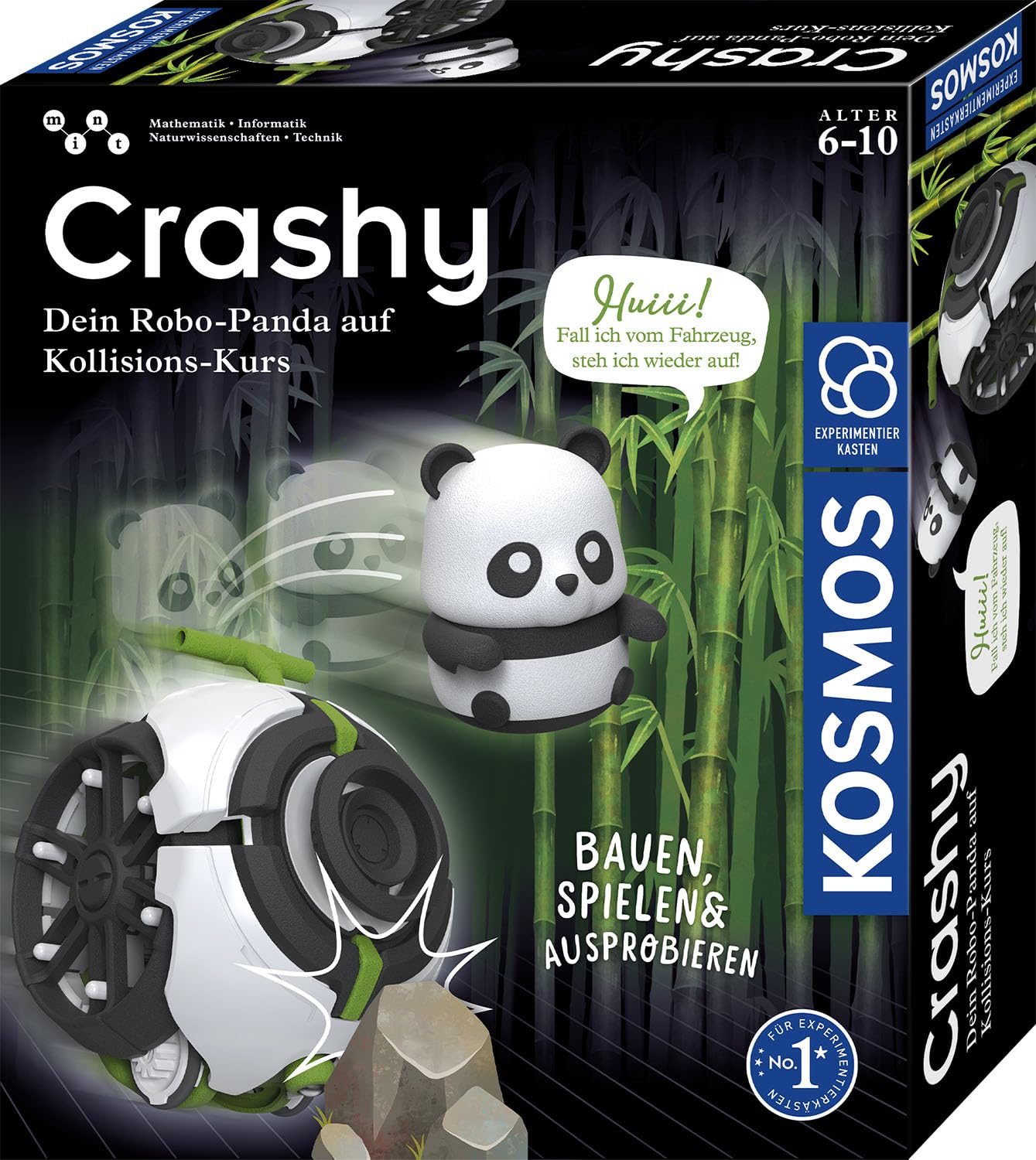 KOSMOS Crashy, der niedliche Robo-Panda auf Kollisions-Kurs, für Kinder ab 6 Jahre, Roboter Spielzeug, Bausatz, Experimentierkasten, Bauen, Programmieren, Spielen 621346