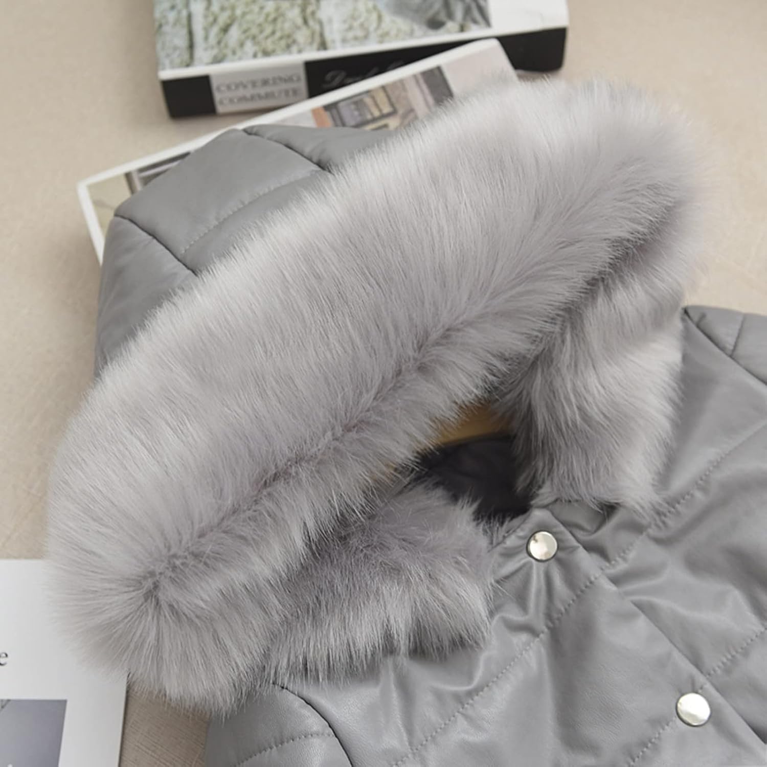 Kids Little Girl's Thicken Coat Winter Warm Faur Leather Button Down Jacket With Hood Long Sleeve Outerwear Girls Fall