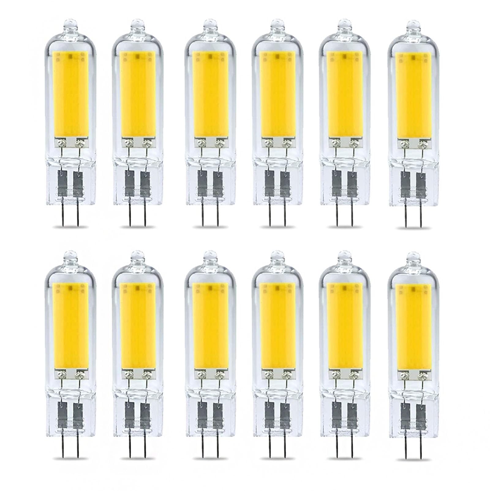 Bombillas LED G4 regulable 2W equivalente 20W (CRI) 80+ Sin parpadeo Casquillo G4 Para lámparas araña lámparas cristal apliques espejo plafones y lámparas de mesa(Cool White 6000K,12pack)