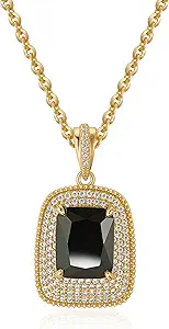 Fettero Gold Charm Necklace for Women, 14K Gold Plated Rose Paw Pendant Necklace, Dainty CZ Jewelry Necklaces for Women Gifts