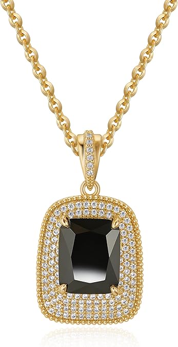 Fettero Gold Charm Necklace for Women, 14K Gold Plated Rose Paw Pendant Necklace, Dainty CZ Jewelry Necklaces for Women Gifts