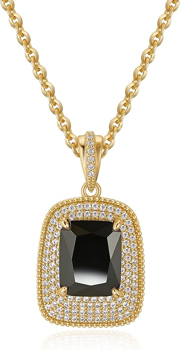 Fettero Gold Charm Necklace for Women, 14K Gold Plated Rose Paw Pendant Necklace, Dainty CZ Jewelry Necklaces for Women Gifts