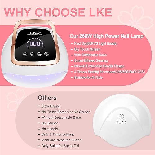 Miniatura 8 de LKE Lámpara de uñas UV Secador de uñas 220W
