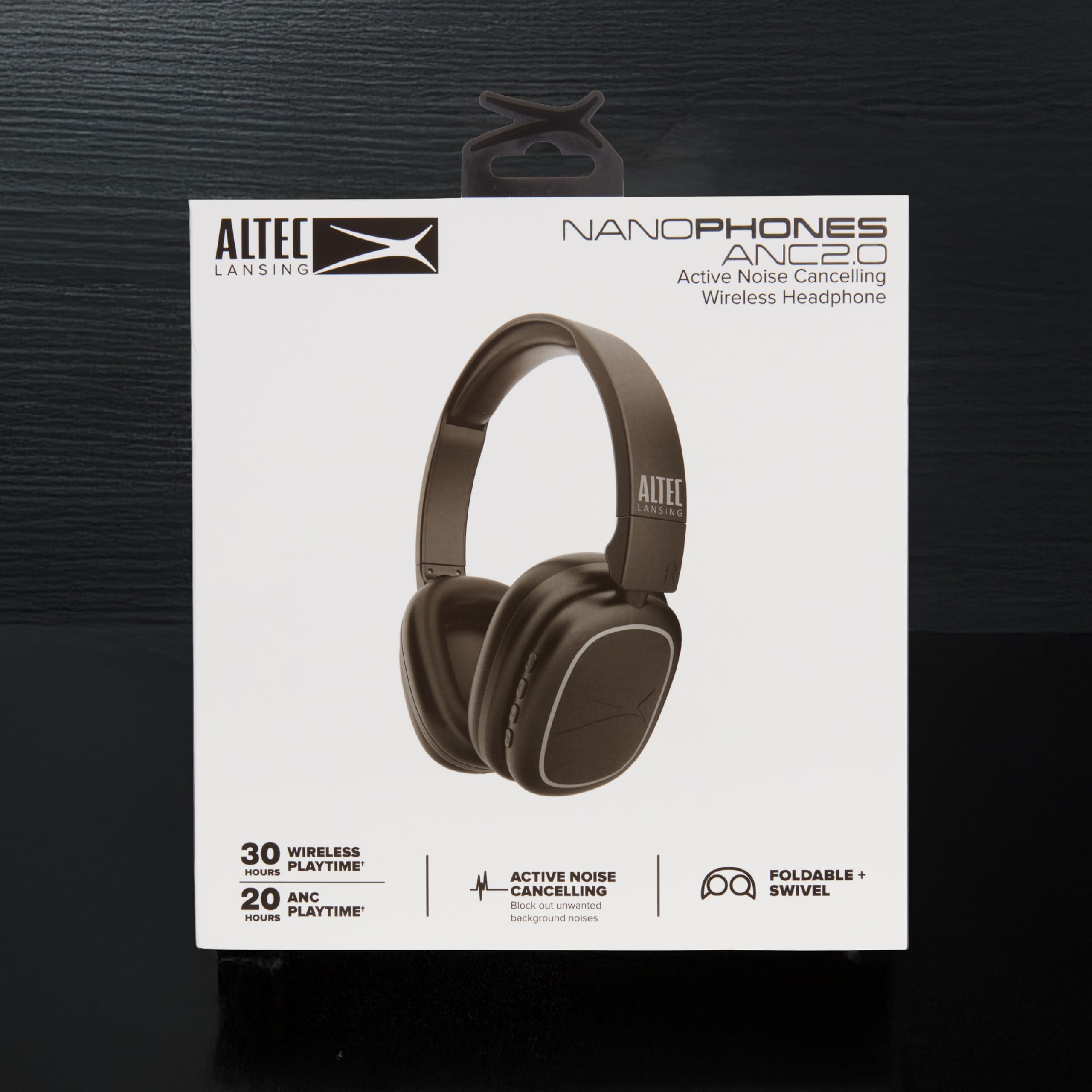 Altec Lansing Nanophones ANC 2.0, Wireless Over Ear Bluetooth Headphones with Noise Cancelling, 30 Hr Battery, Foldable Design, USB-C Charging, Voice Assistant Compatible 2
