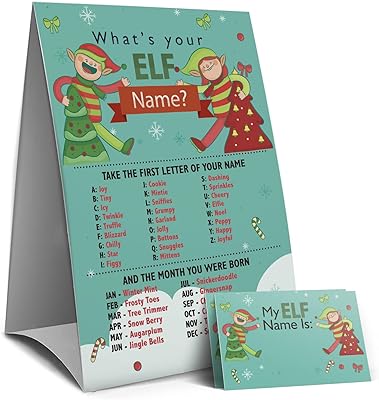 Sponsored Ad - Christmas Games Sign - What's Your Elf Name Game, Christmas games for families, Christmas Party Games, Holi...