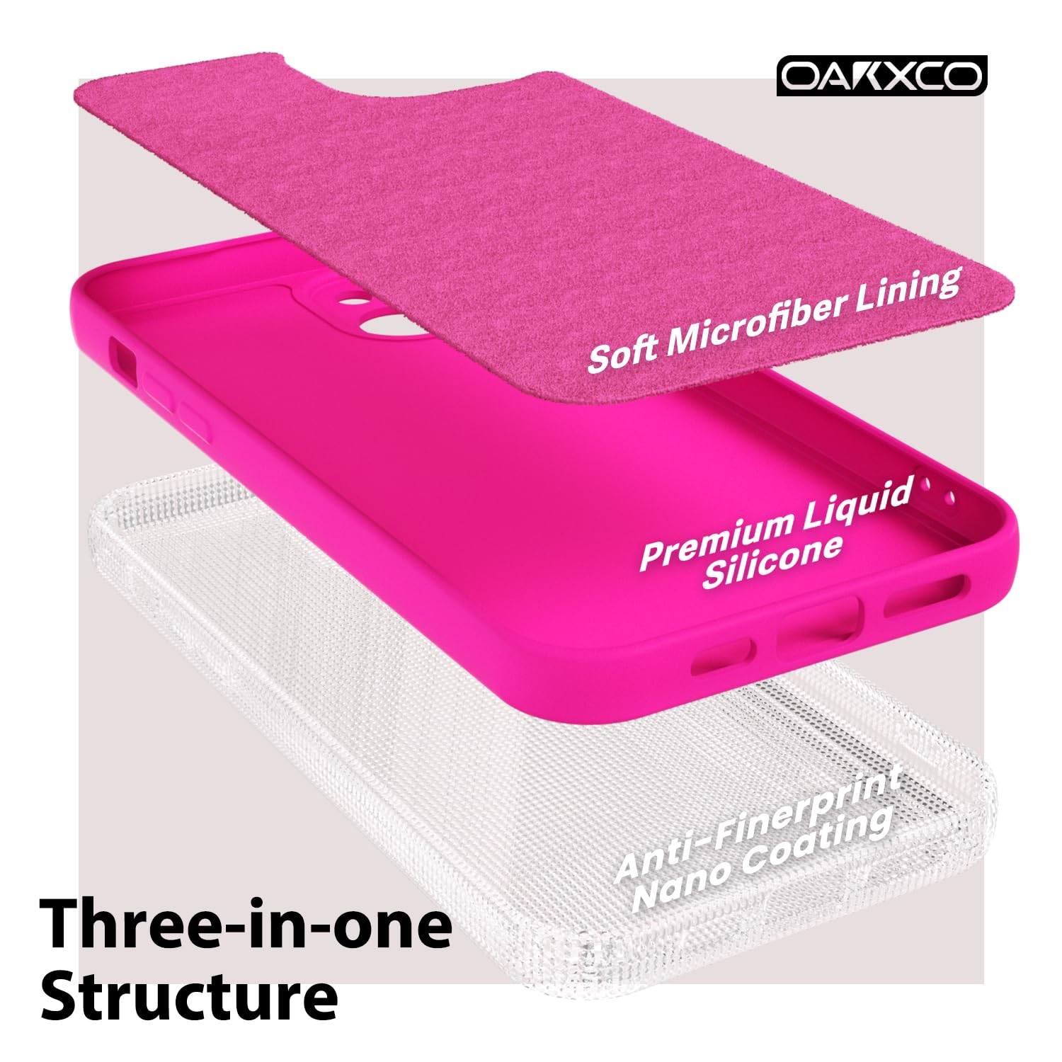 oakxco for iPhone 17 Pro Max Phone Case Liquid Silicone, Cute Thin Slim Grip Soft Rubber Gel for Women Men, Smooth Matte TPU Plain Solid Color Girly Simple Case with Camera Cover, Light Pink — view 463