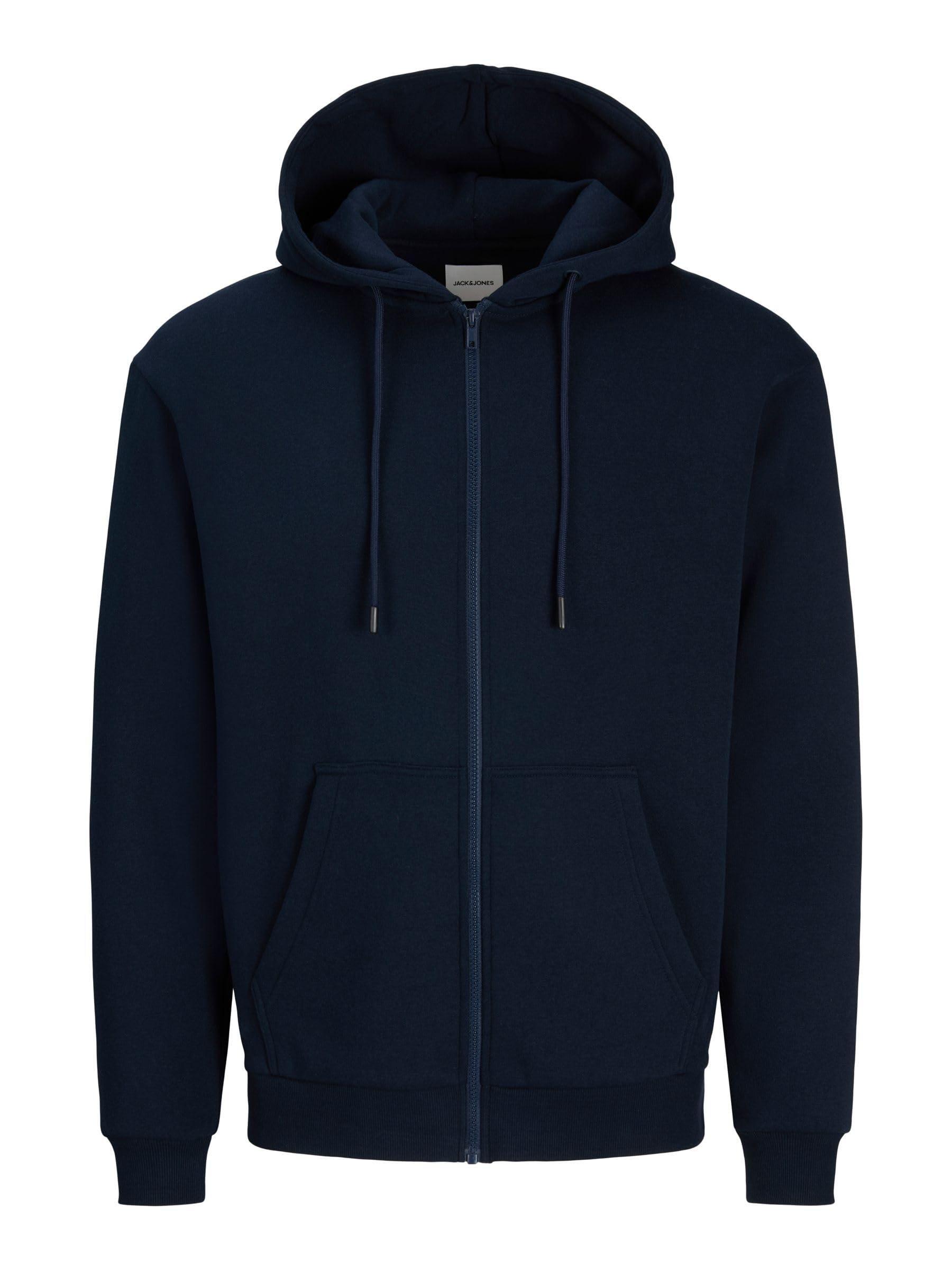 JACK & JONES Zip Hoodie Plain Zip Hoodie Navy Blazer L Navy Blazer L