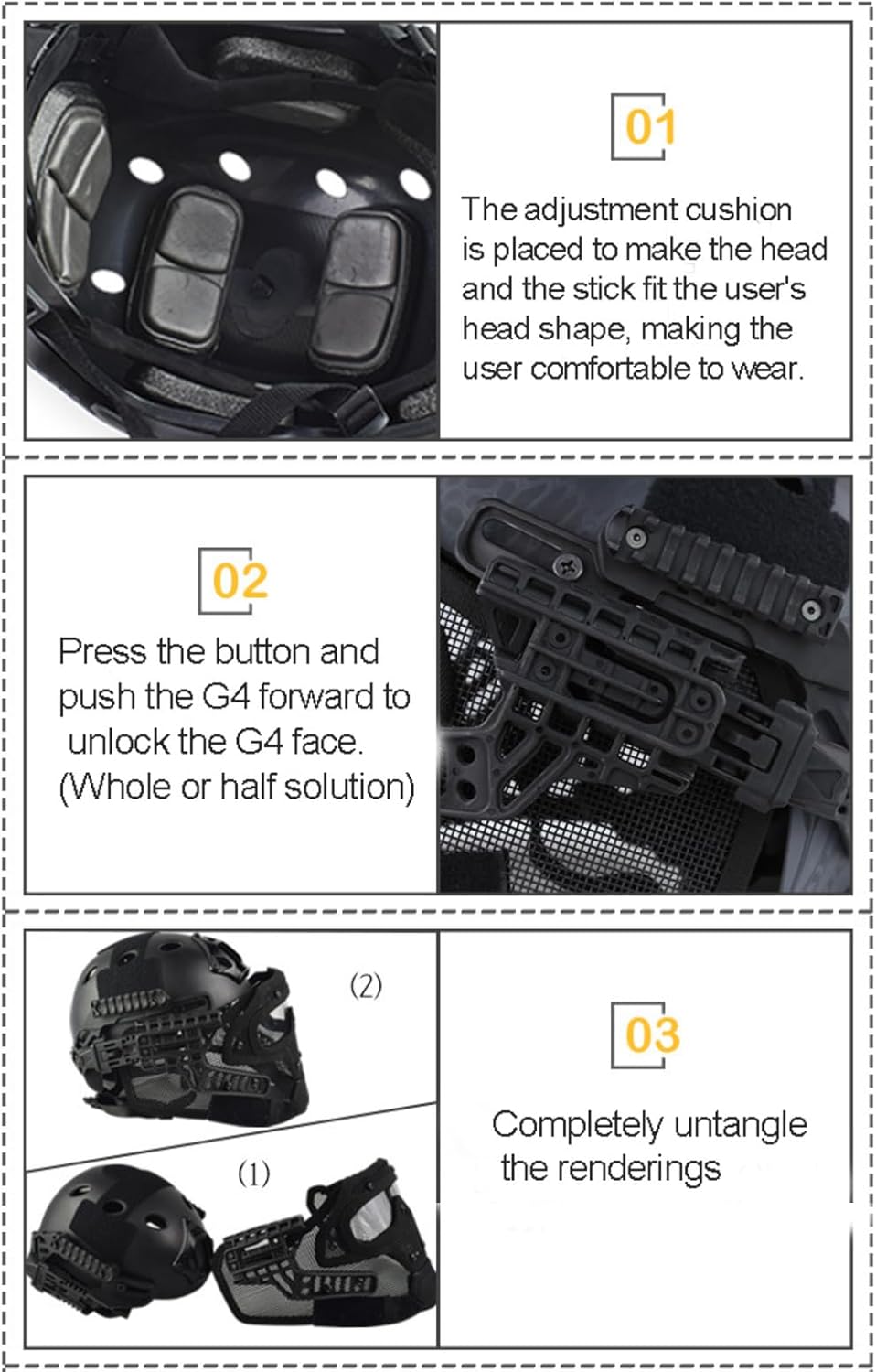 Fast Tactical Helmet Airsoft Paintball Protective Helmet Full Face Mask Goggles Outdoor Sports Hunting CS Game