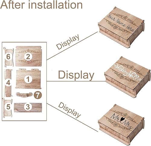 Miniatura 3 de Y&K Homish Caja para libro de invitados, caja con soporte de corazón, letrero de boda de madera, caja con forma de corazón para caja de mensaje (1