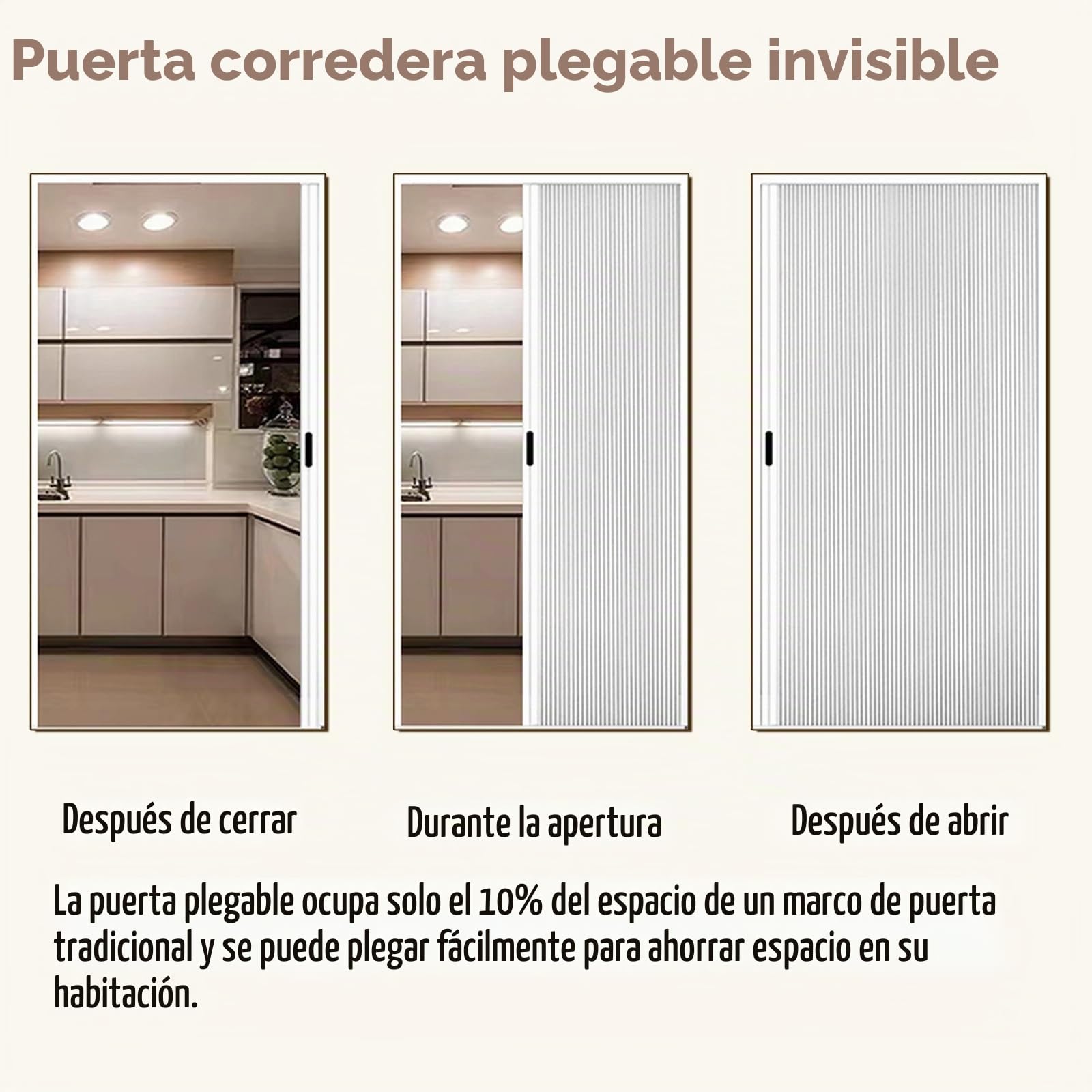 puerta plegable acordeon Puertas Concertina De Panal Internas 100 110 120 130 CM H, Puerta Corredera Plegable Invisible Divisor De Ambientes Para Dormitorios/Baños/Armarios(A,80x120cm)