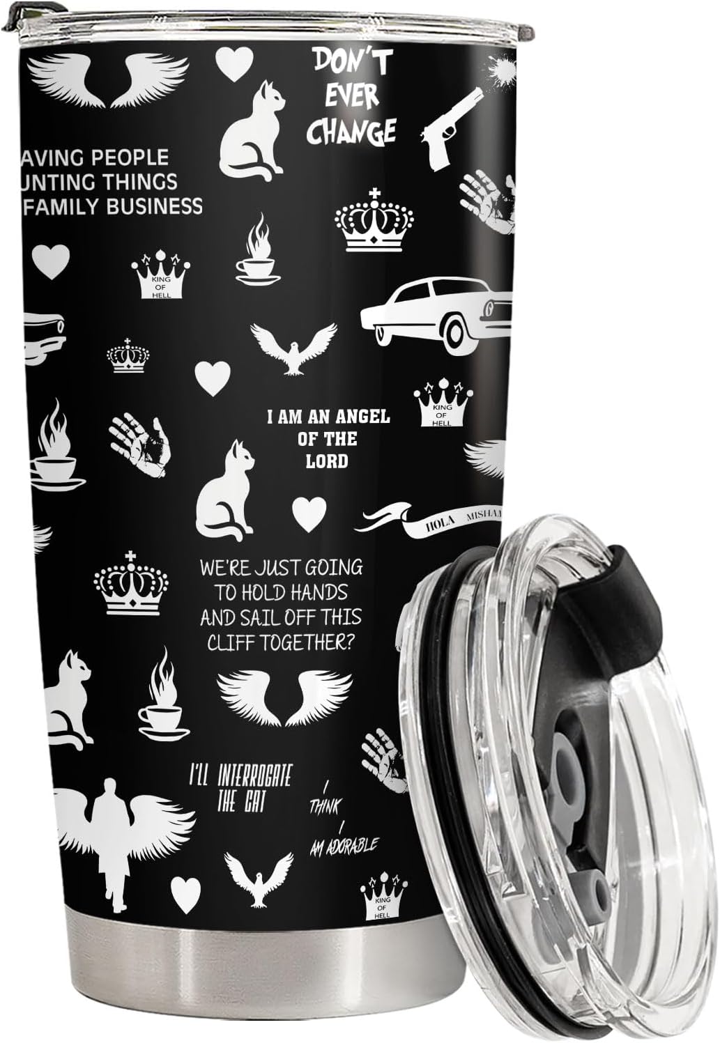 34HD Demon Hunter Brothers Saving People 20 oz Tumbler, Hunter Life Gift image 3