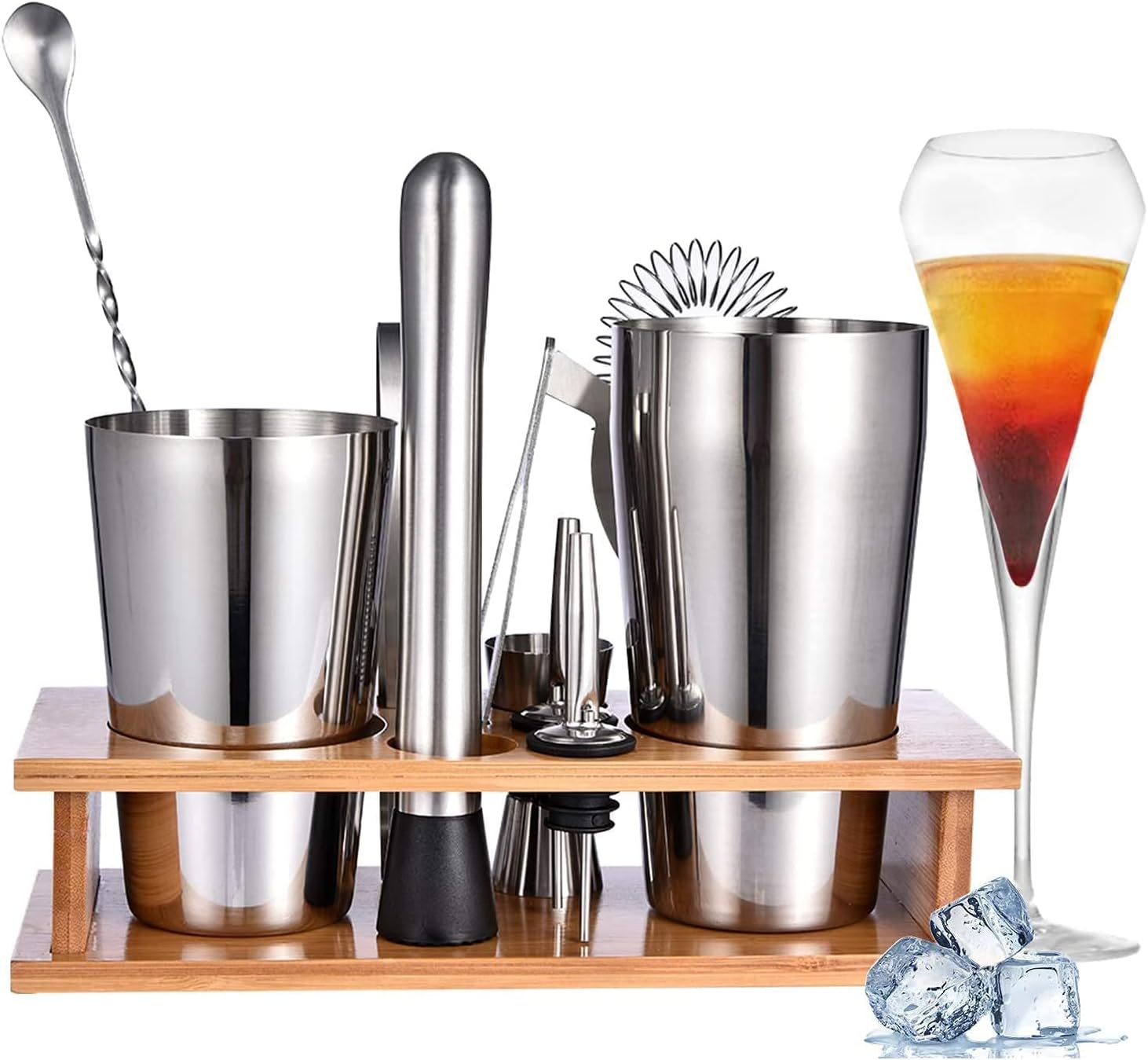 Viugreum Cocktail Set,Edelstahl Cocktail Shaker,Cocktailset,800ML 600ML
