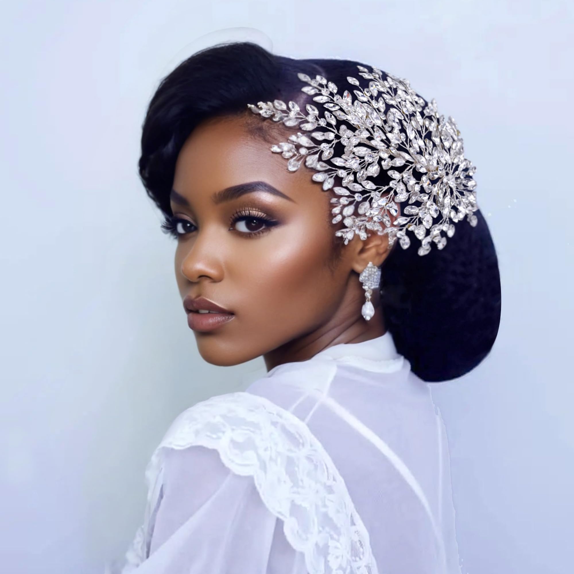 Amazon.com : HONGMEI Bridal Rhinestone Headpiece for Wedding  display picture 2