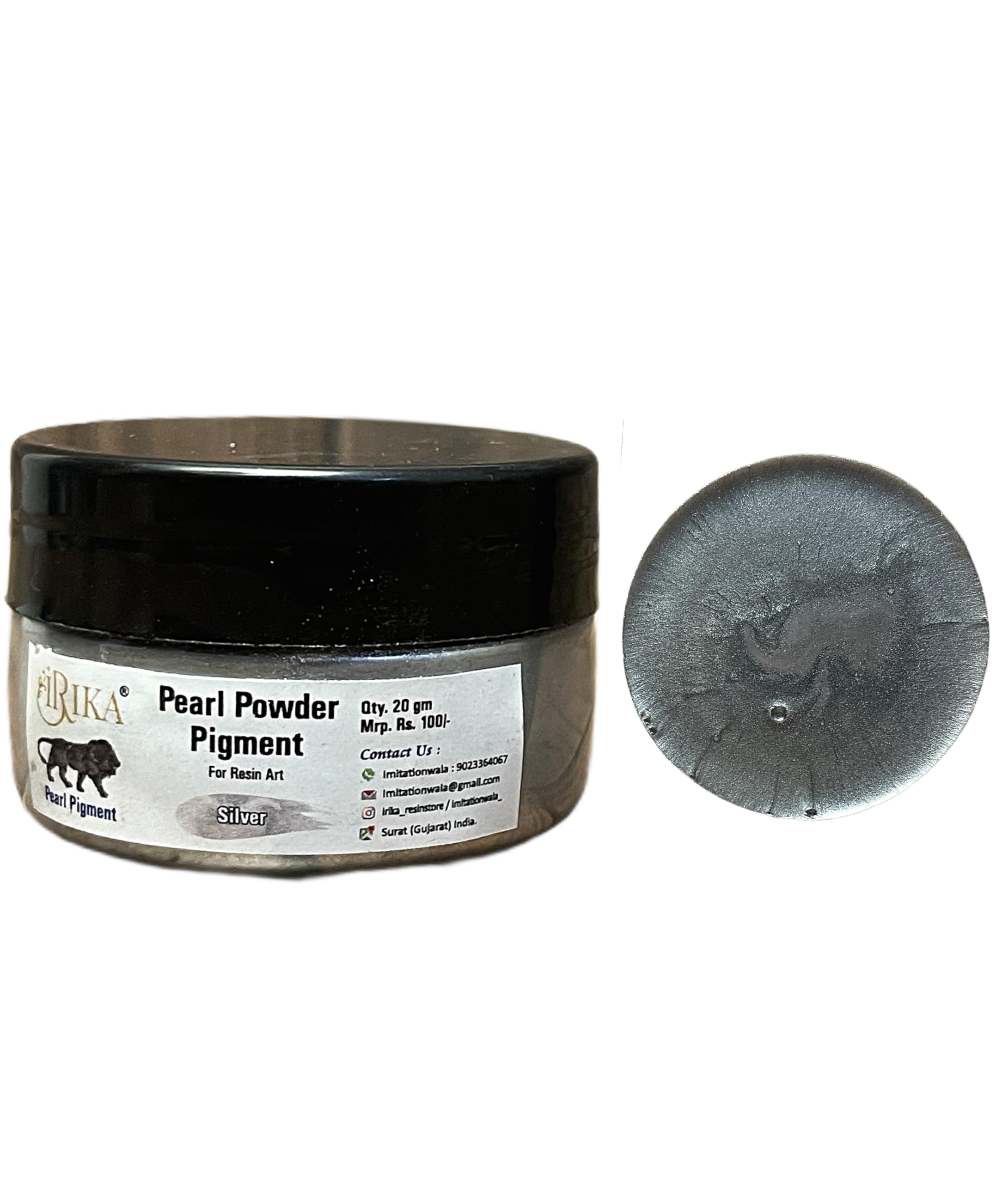 Pearl Pigments Silver Mica Pigment Powder for Epoxy Resin, Soap, Art & Craft, Nail Art, and Slime - 20g Each, Non-Toxic Vibrant Glowing Colors-image-28