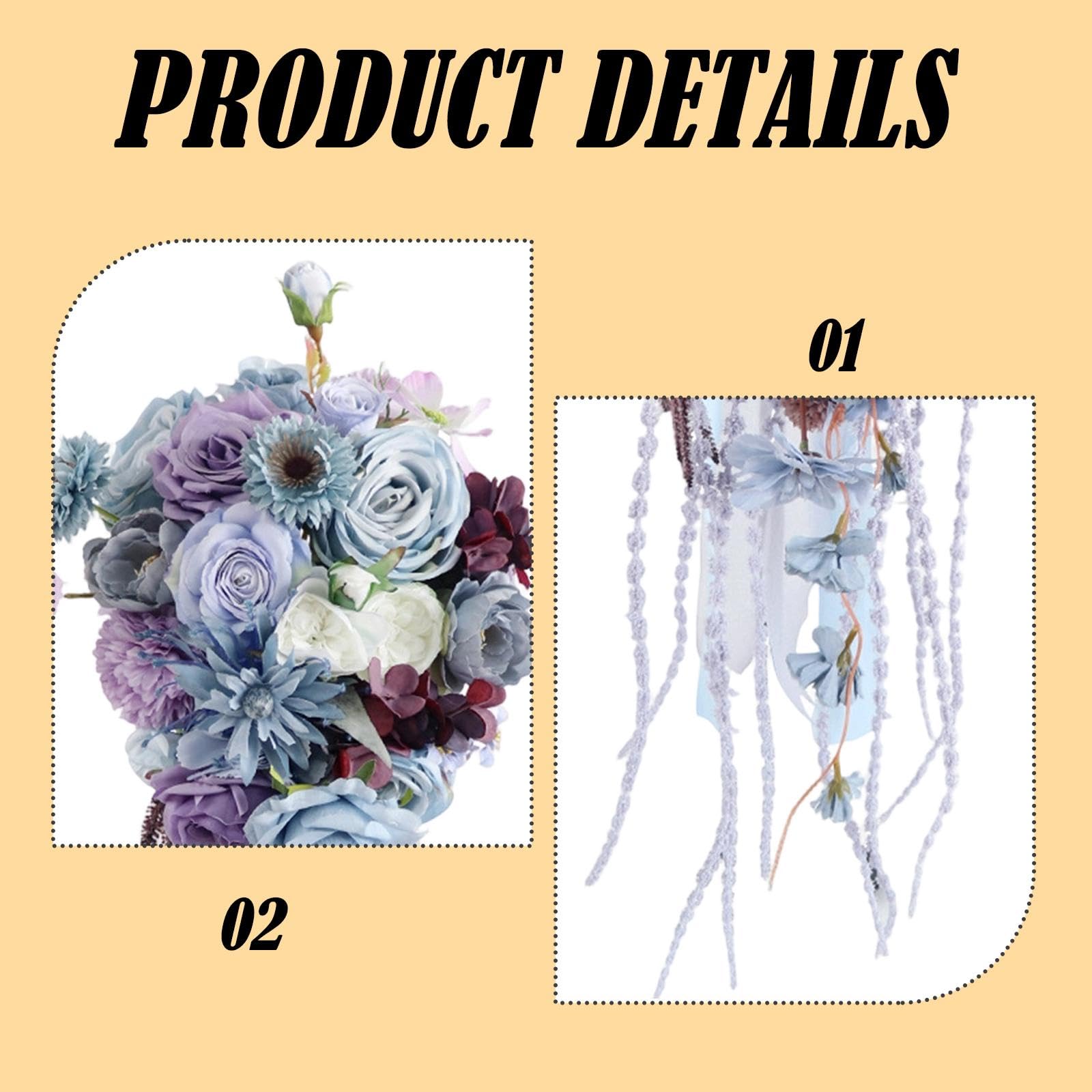 Qianly Bouquet da Sposa Elegante E Realistico, da Tenere in Mano per Matrimoni, Feste a Tema E Vacanze.