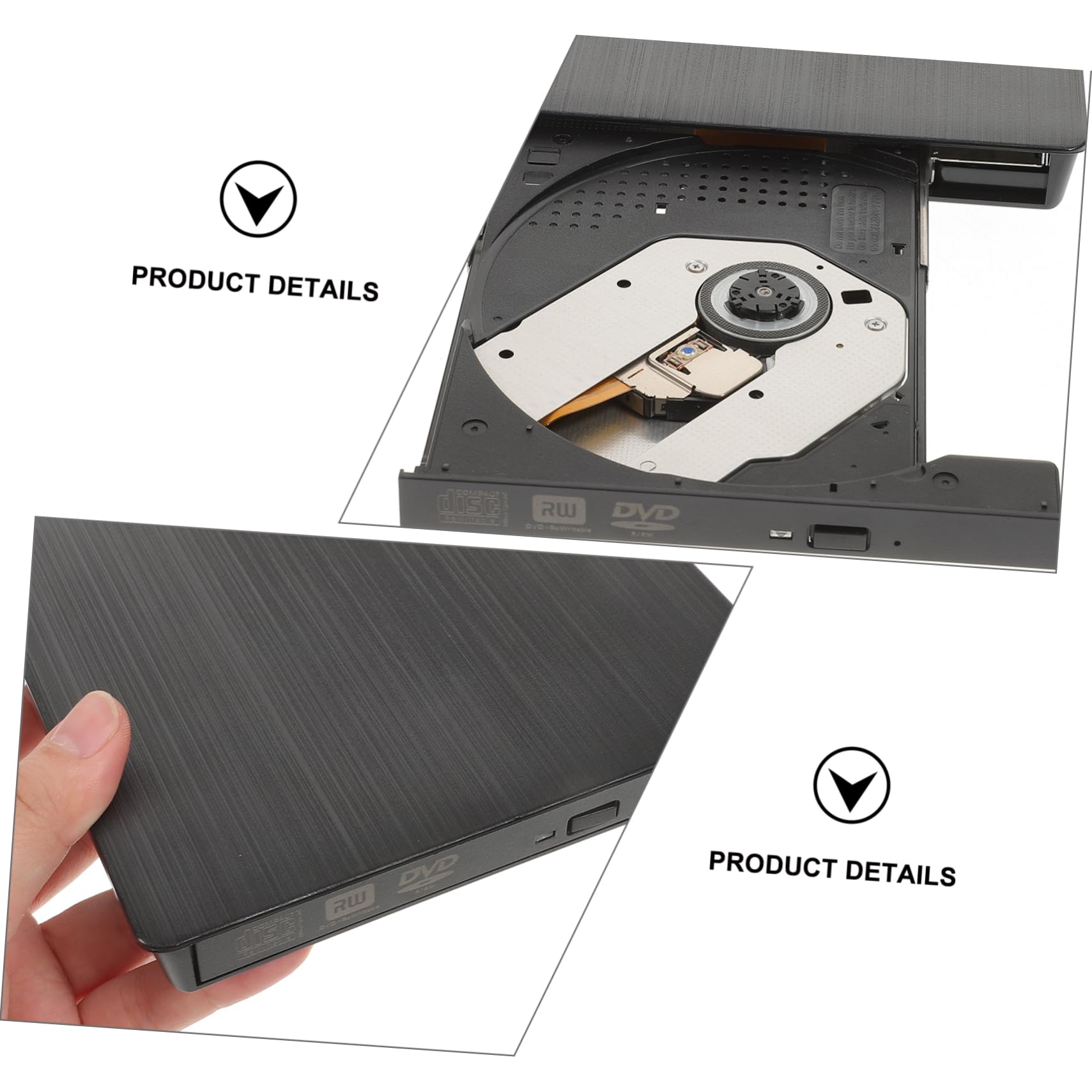 NUOBESTY Lecteur Optique Externe Graveur De CD pour Lecteur DVD RW Enregistreur avec Bouton Pop-up