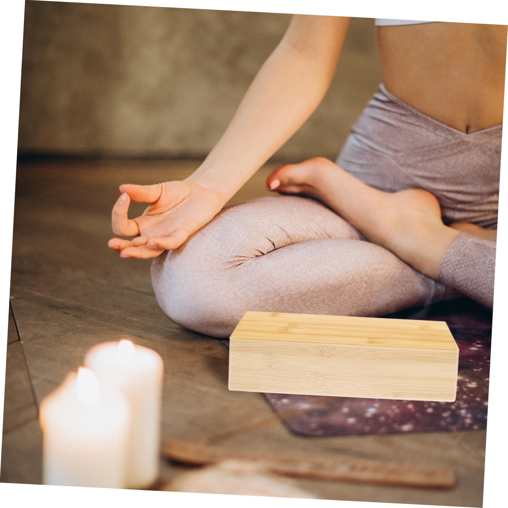 TOYANDONA Mattoncino Yoga in Bambù Naturale per Allenamento Danza e Yoga, Blocco Antiscivolo Leggero e Resistente, per Esercizi di Flessibilità a Casa