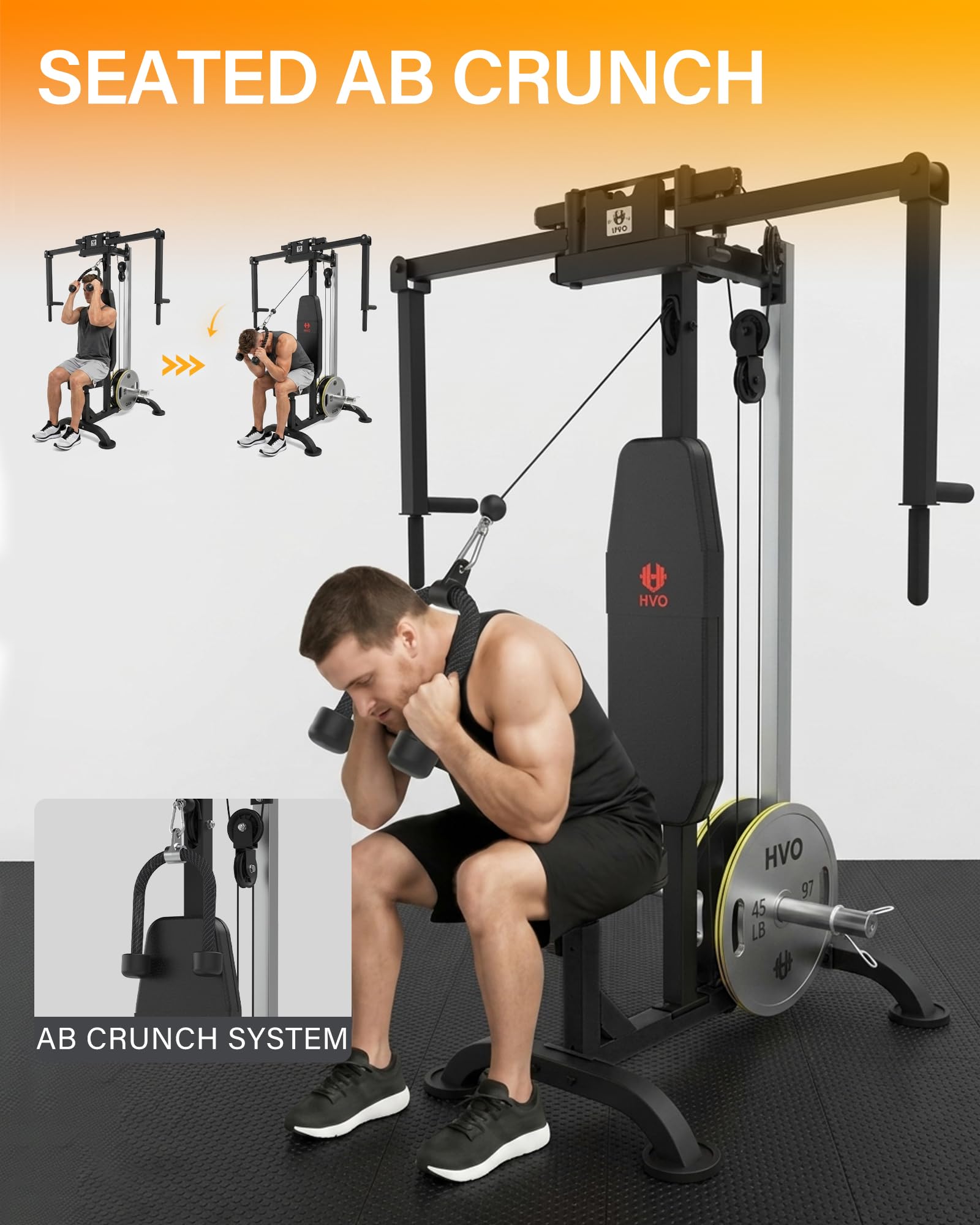 HVO Chest Fly Pec Deck Machine: per Pettorali Macchina Pectoral Trainer per Allenamento Petto e Deltoidi Posteriori Attrezzo Fitness Casa Professionale Nero