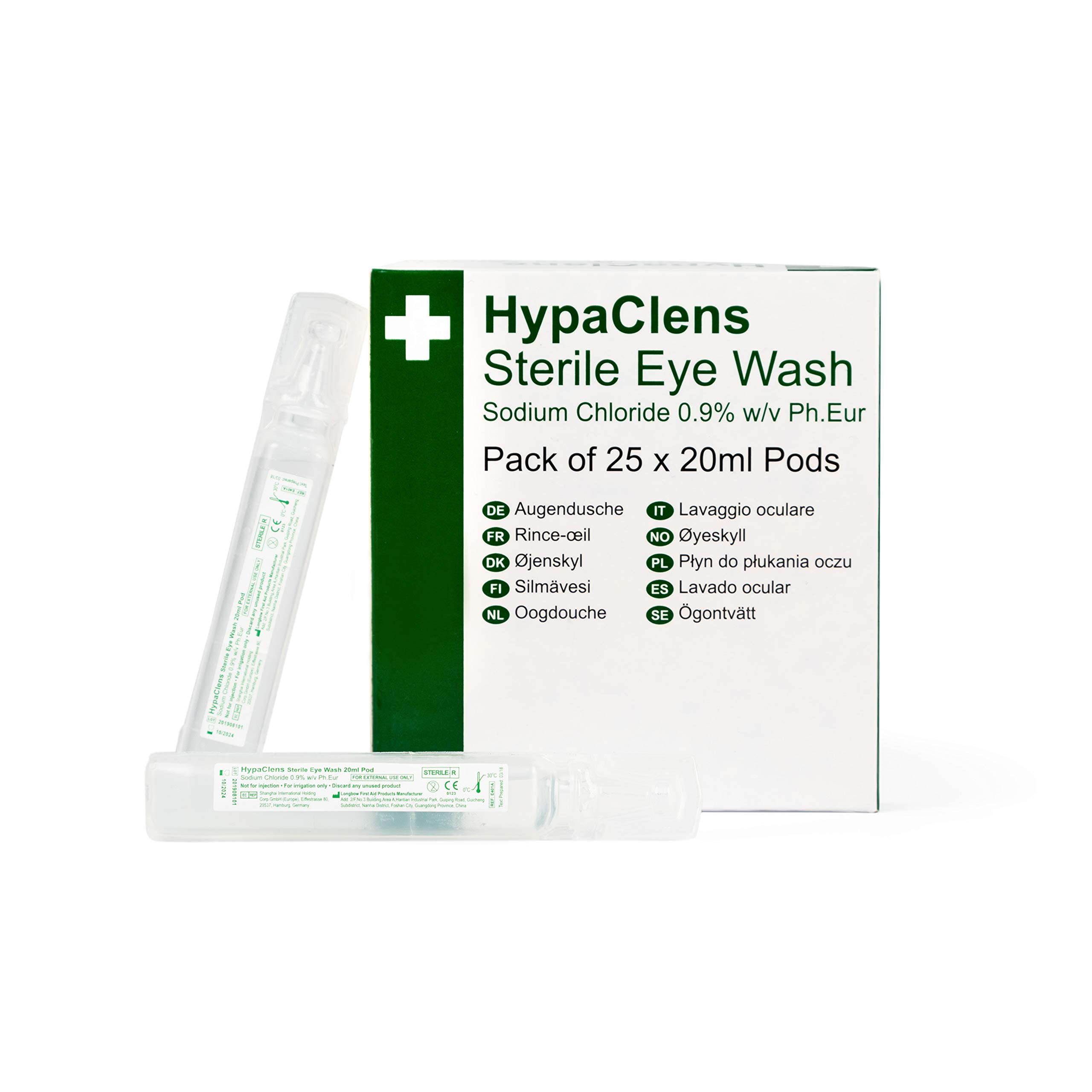 HypaClens Sterile Saline Eye Wash Pods - 20 ml (Bulk Pack of 250)