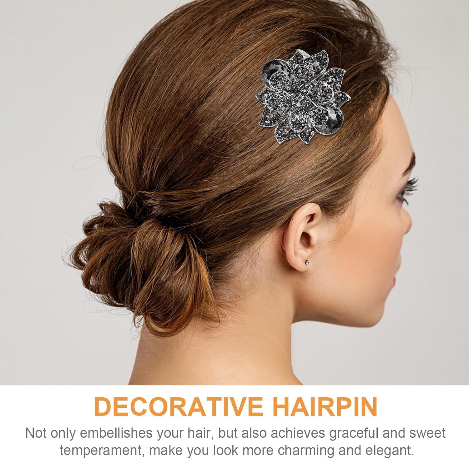 3Pcs Mini Jaw Clips Metal Crystal Hair Claws Vintage Metal Rhinestone Hair Clip Accessories for Women Girls