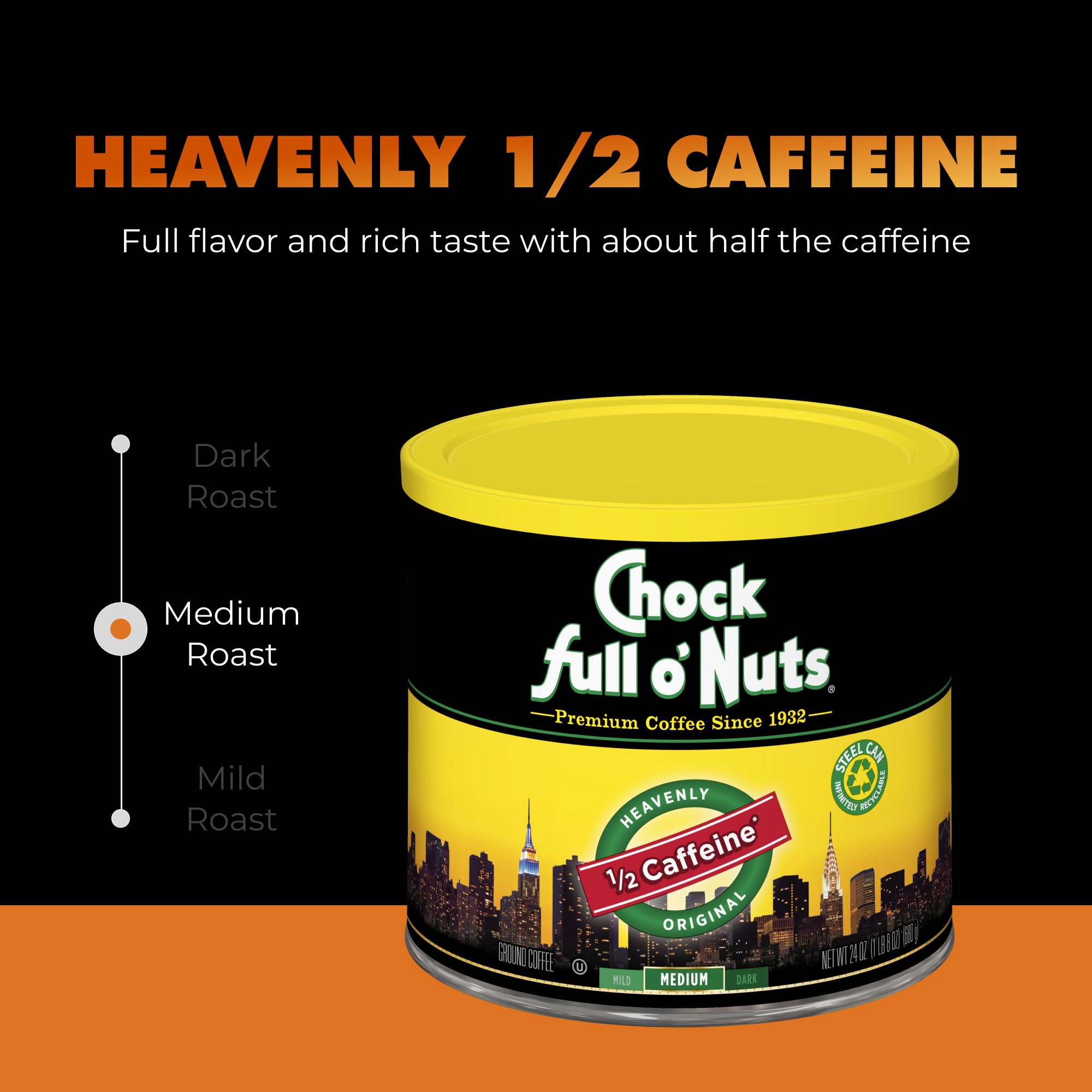Amazon.com : Chock Full o' Nuts Heavenly Original Half Caffeine