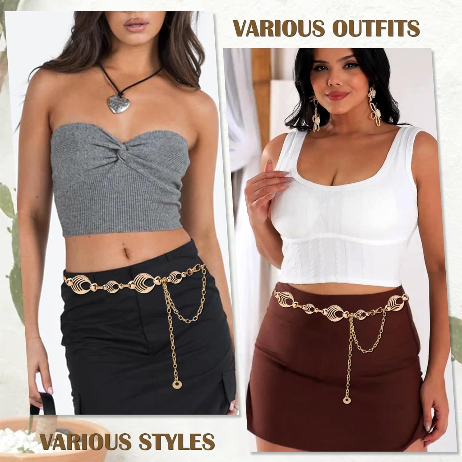 Chain Belts for Women Metal Waist Chain Chunky Belly Chain for Dresses - Image 3