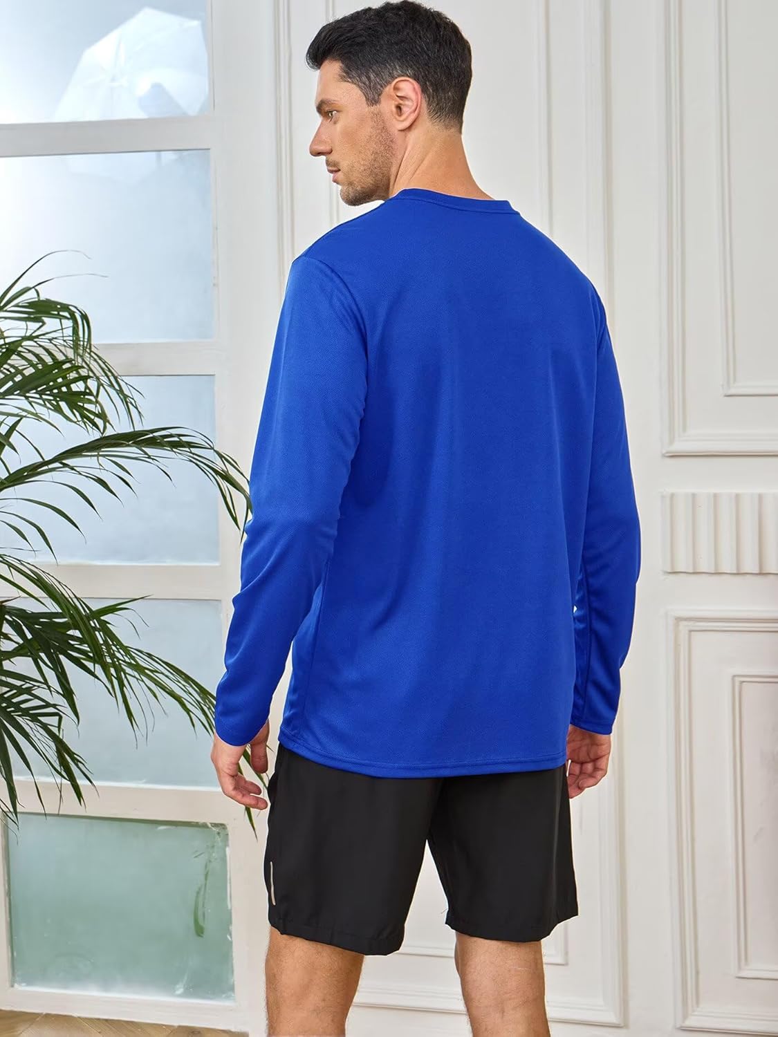 5 Pack Mens Long Sleeve Quick Dry Active Athletic T Shirt Running Gym Workout Tee Tops - Image 2