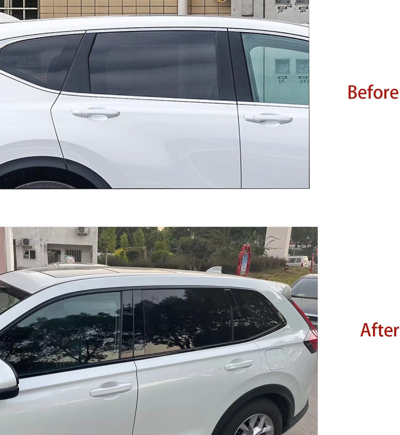 Car Accessories Compatible with Honda CR-V CRV 2023 2024 2025 Window Pillar Posts Trim Molding Middle B C Sills Cover 6PCS ABS Black