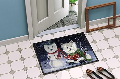 Miniatura 4 de Caroline's Treasures PPP3286MAT Westie - Felpudo de Navidad con autorretrato de 18 x 27 pulgadas, tapete para puerta delantera, interior y exterior,
