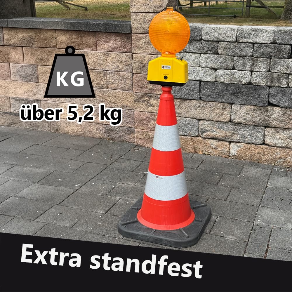 UvV-VarioBLITZ – Leitkegel mit Blitz-Warnleuchte (75 cm Bigfoot Leitkegel + VarioBLITZ)
