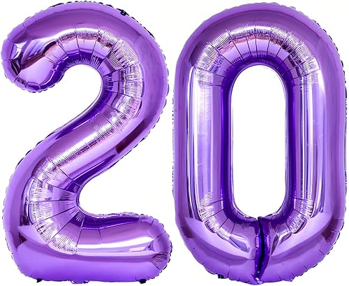 Miniatura 8 de Globos morados gigantes de 40 pulgadas con el número 14, globos de helio de papel de aluminio para fiesta de cumpleaños de 14 años, decoraciones de