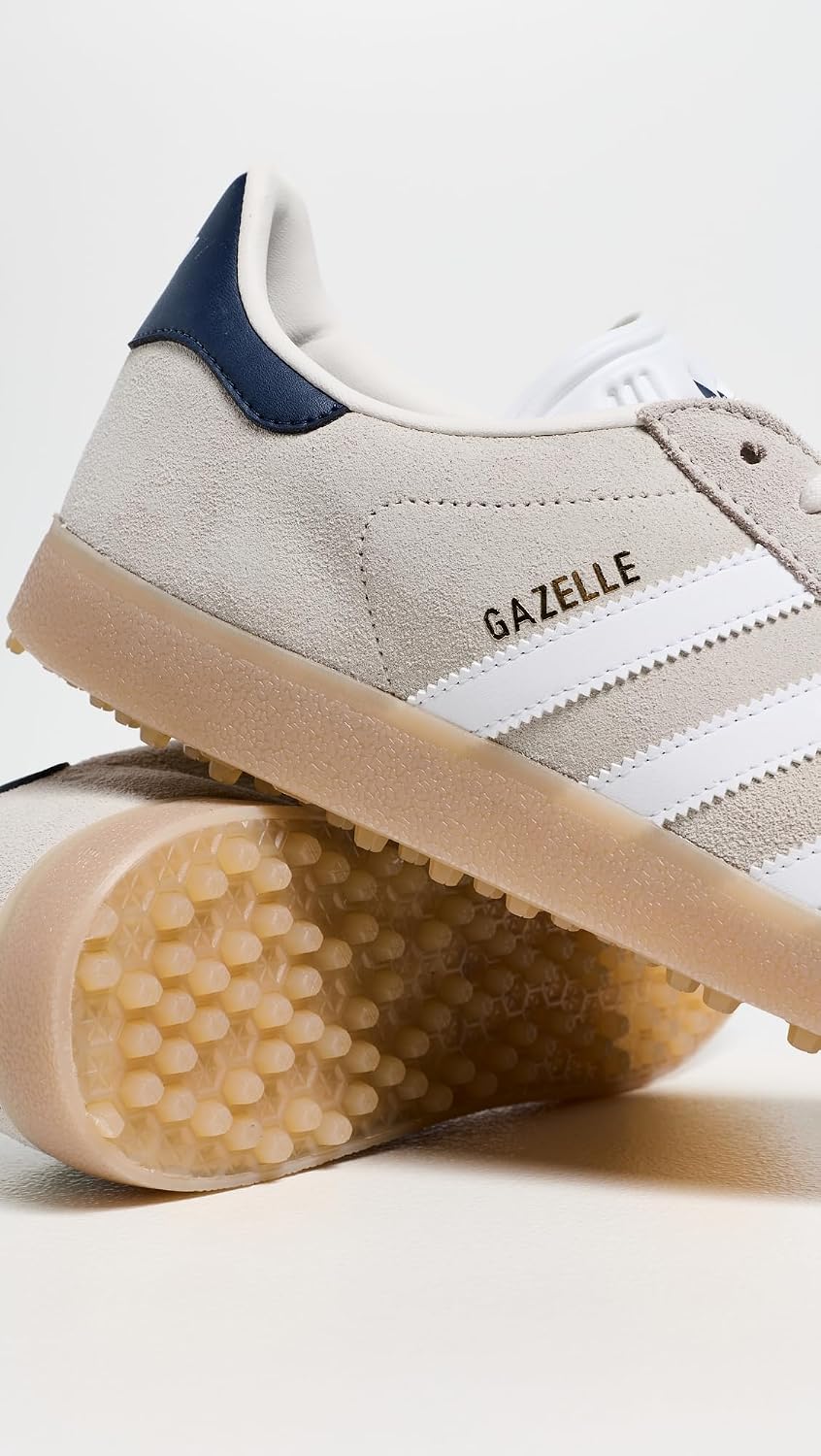 adidas Unisex Gazelle Golf Chalk whiteFtwr White/Night Indigo 9 US