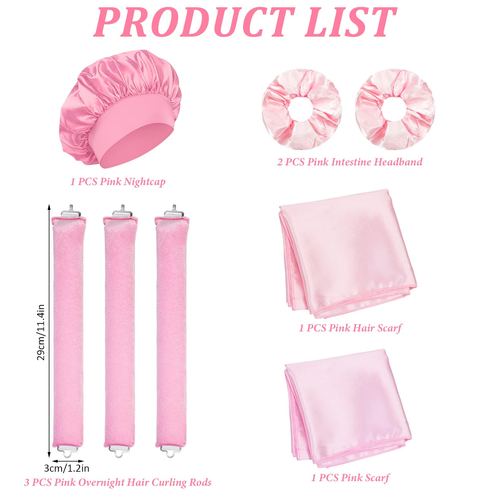 Heatless Blowout Rods,8 Pcs Heatless Curling Set,No-Heat Overnight Hair Rollers,Soft Foam Curling Rods DIY Long-Lasting Curls & Waves - Image 2