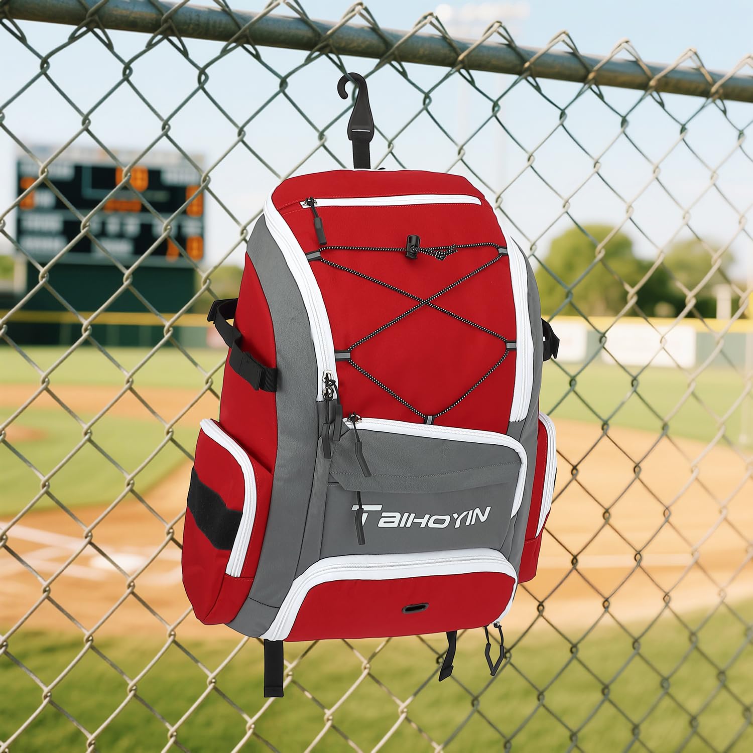 Sac à dos de baseball – Sac à dos pour équipement et équipement de baseball, T-ball et softball, porte-batte et gants, grand compartiment principal pour casque et accessoires, compartiment