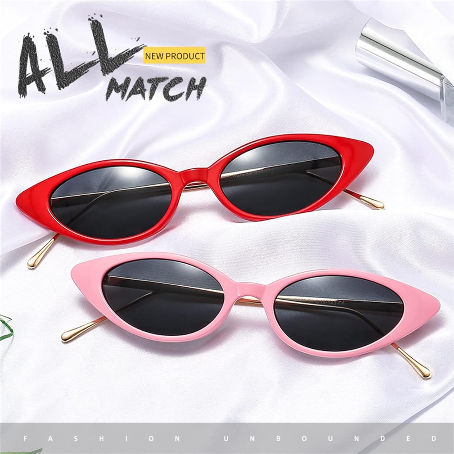 2026 Small Frame Cat Eye Metal Retro Sunglasses, Outdoor Holiday Sunshade Glasses for Men and For Women