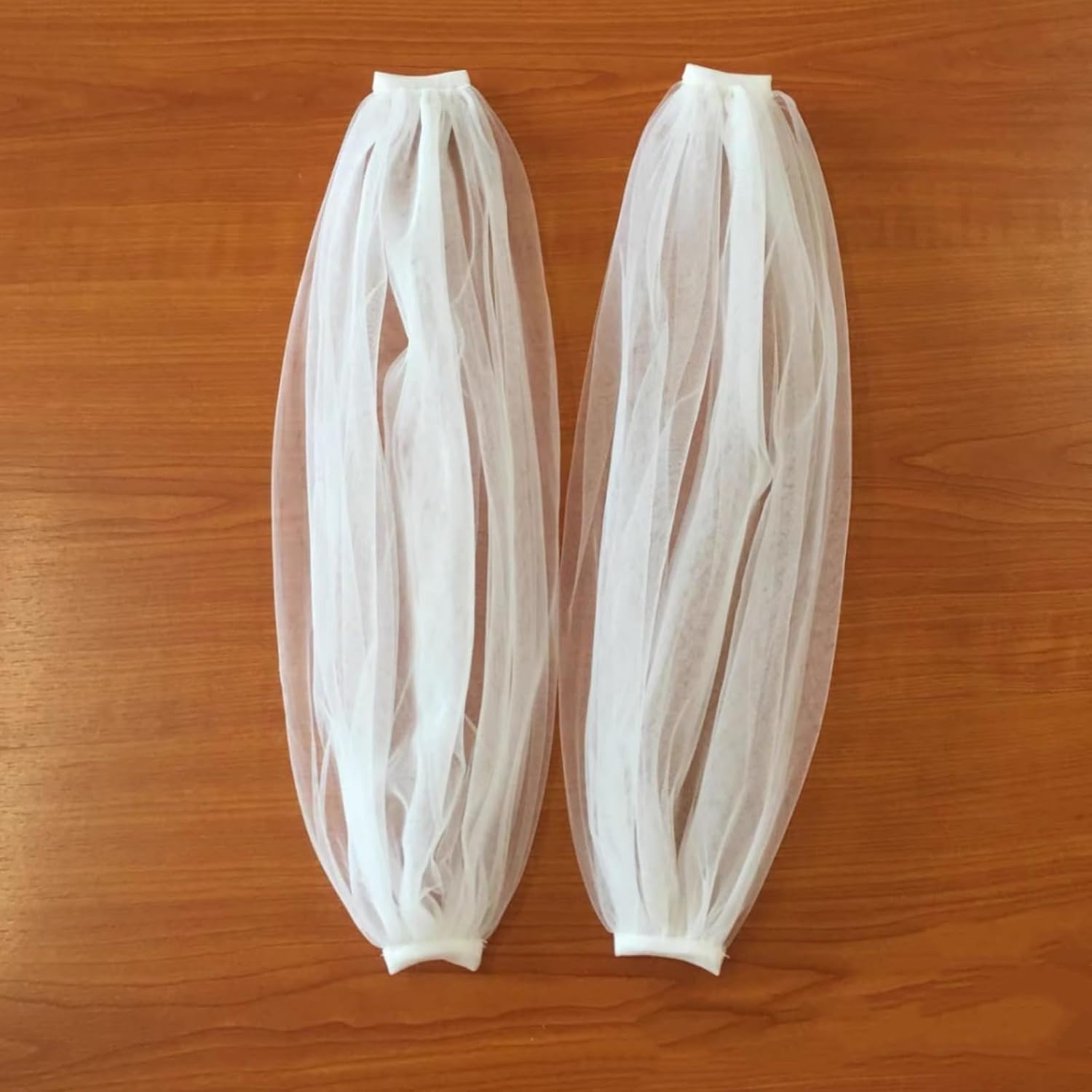 2PCS Detachable Sleeves for Wedding, Tulle Sleeve Nylon Bridal Tulle Shawl Removable Sleeves Wedding Bridal Accessory image 5