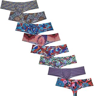 OROCOJUCO Pack of Men Cheeky Briefs Printed Body Boxer Thong Brazilian Bikini Mini Shorts Underwear Skimpy Boxers Trunks