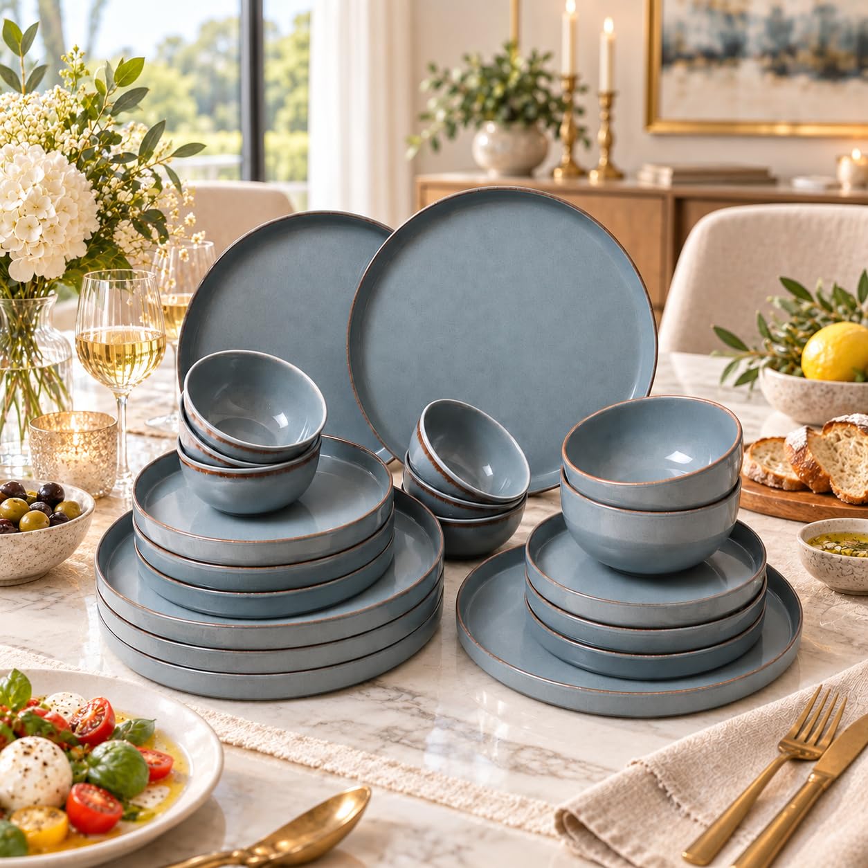 MARKET 99 Plato Dinner Set - 20 Pcs Rusty Green -10