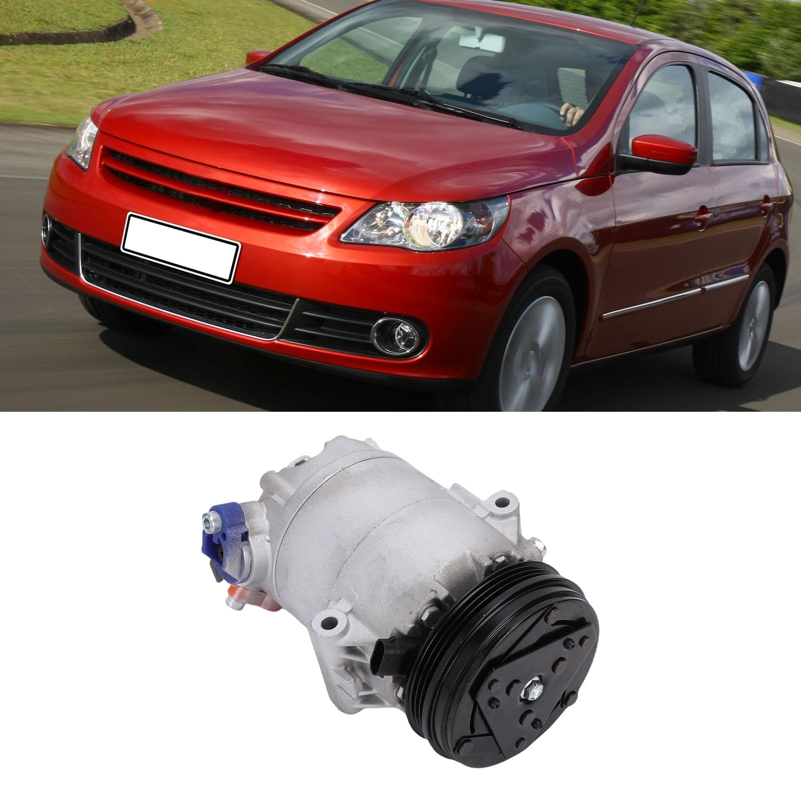 Luocute Wymiana Sprężarki AC Automotive AC, Cicha Operacja Aluminiowa Sprężarka o Najwyższej Jakości Wycięciu, Numer Części OE: 5U0820803G, 5U0.820.803.J, do Wydajnego Dostarczania