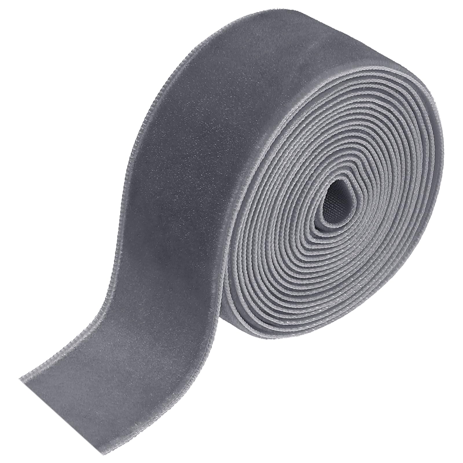 sourcing map Velvet Ribbon 2.5cm x 1.8m Single Face Spool Dark Gray