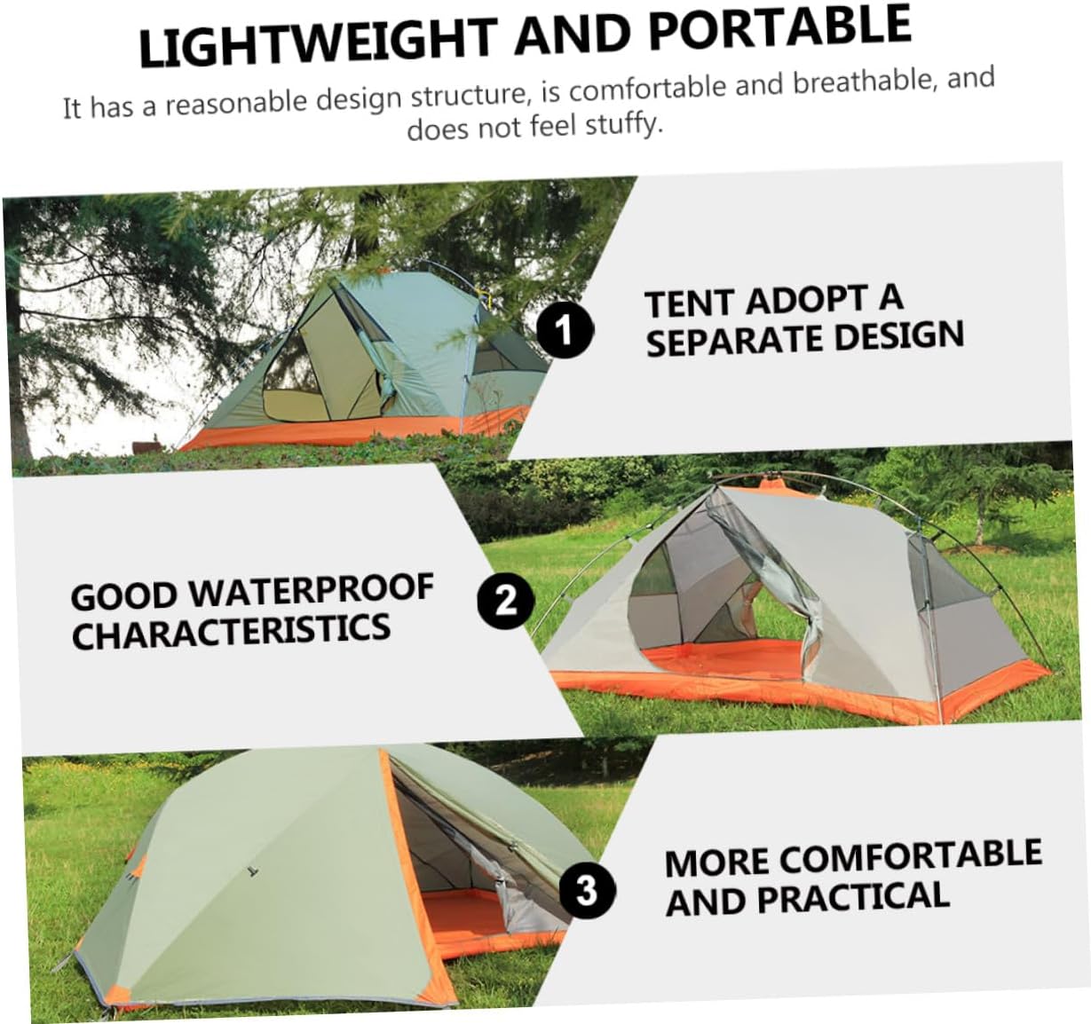 Double Layer Waterproof Outdoor Tent for Camping, Two-Person Rainproof Shelter with Aluminum Poles, Windproof Travel Tent for Hiking and Backpacking